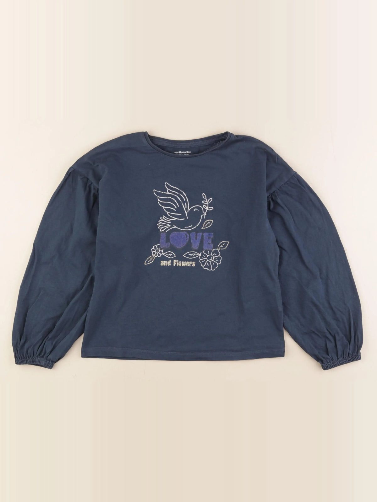 Vertbaudet - tee-shirt bleu - 8 ans