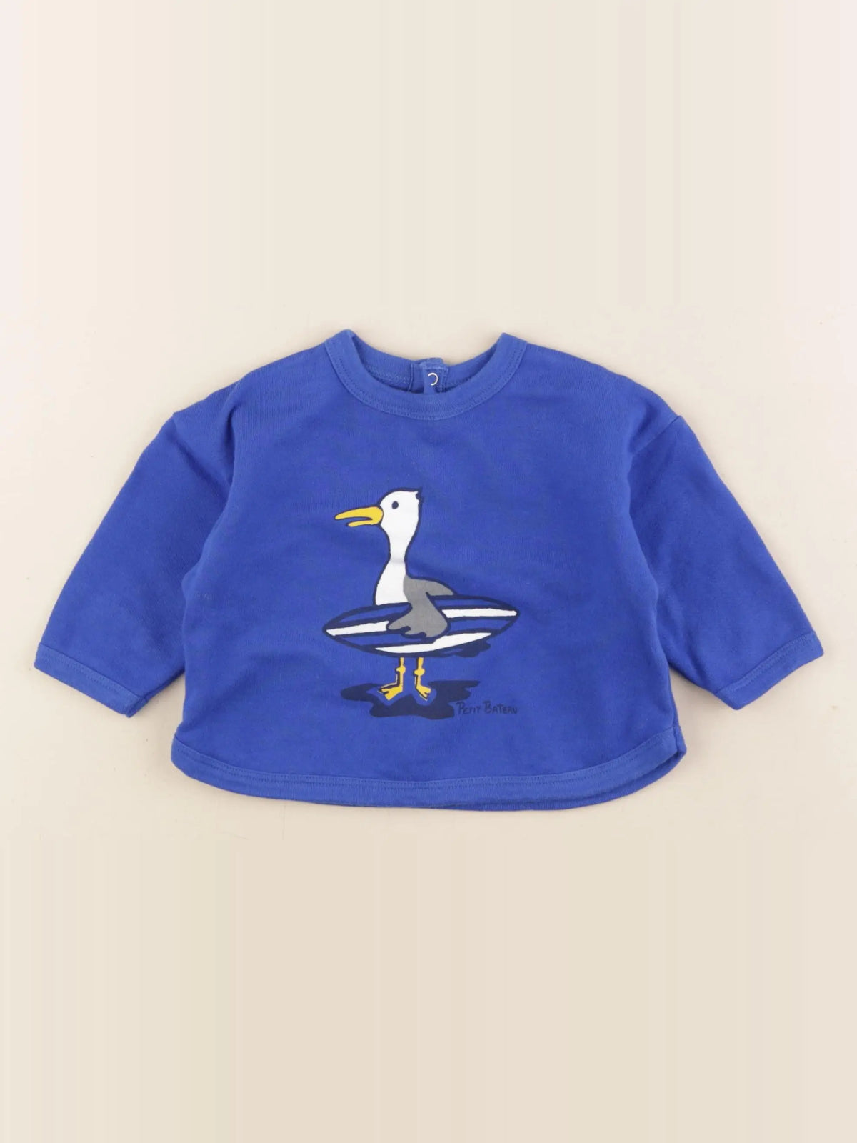 Petit Bateau - sweat bleu - 6 mois