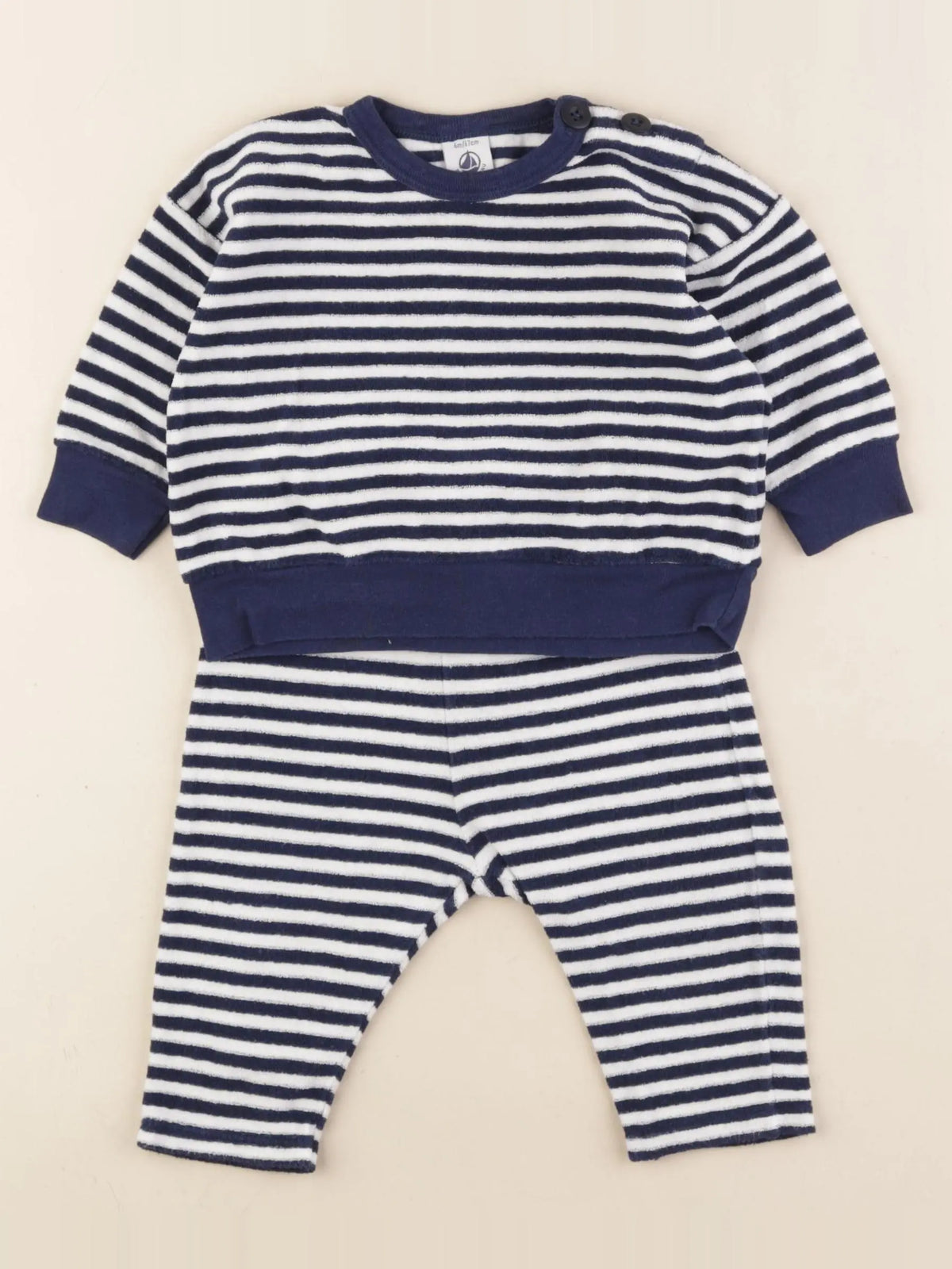 Petit Bateau - ensemble bleu - 6 mois