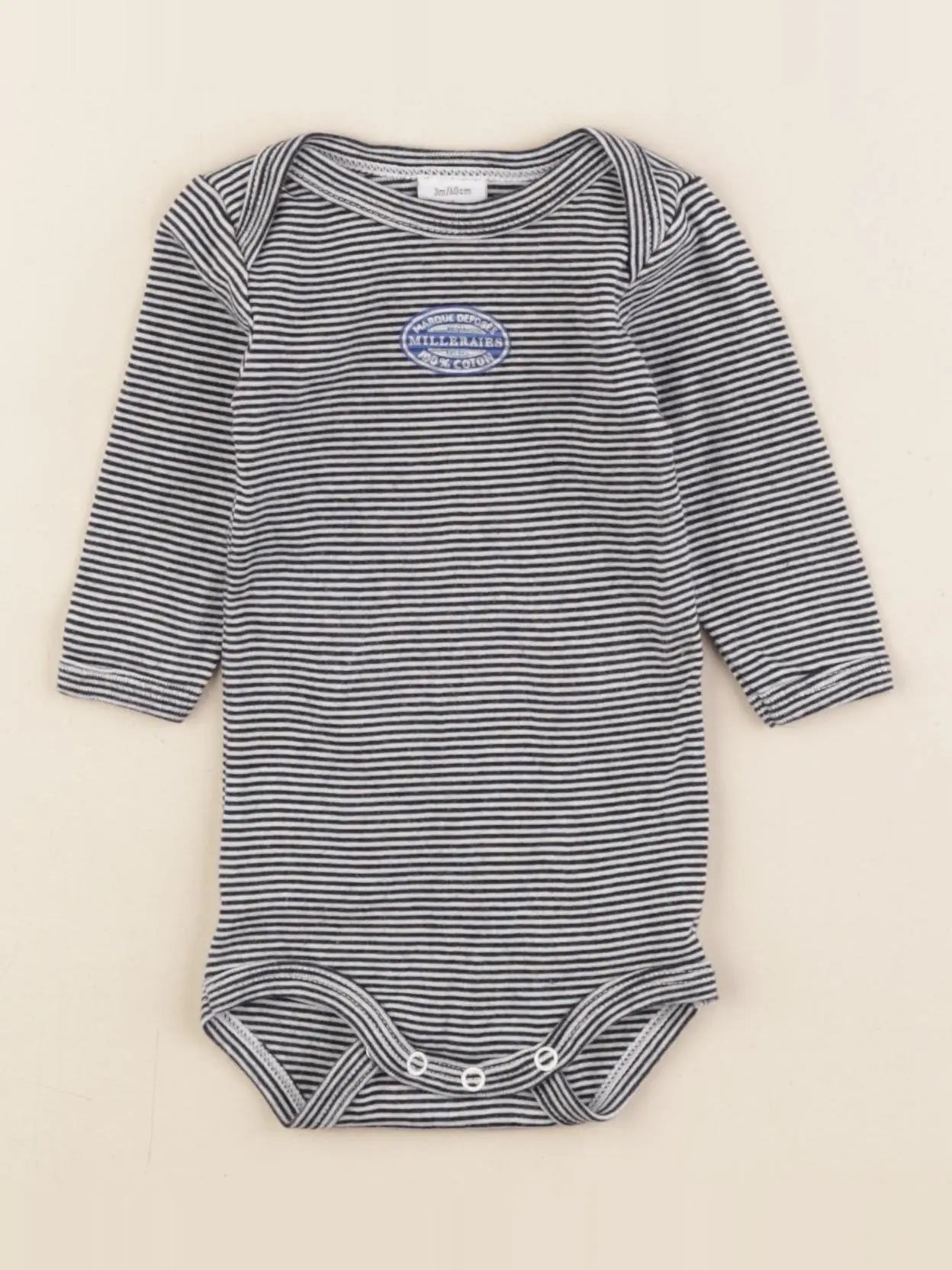 Petit Bateau - body bleu - 3 mois