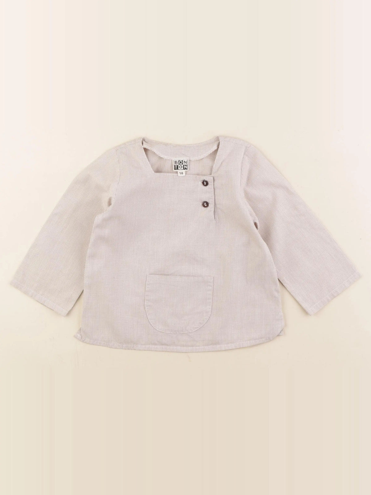 Bonton - chemise beige, marron - 18 mois