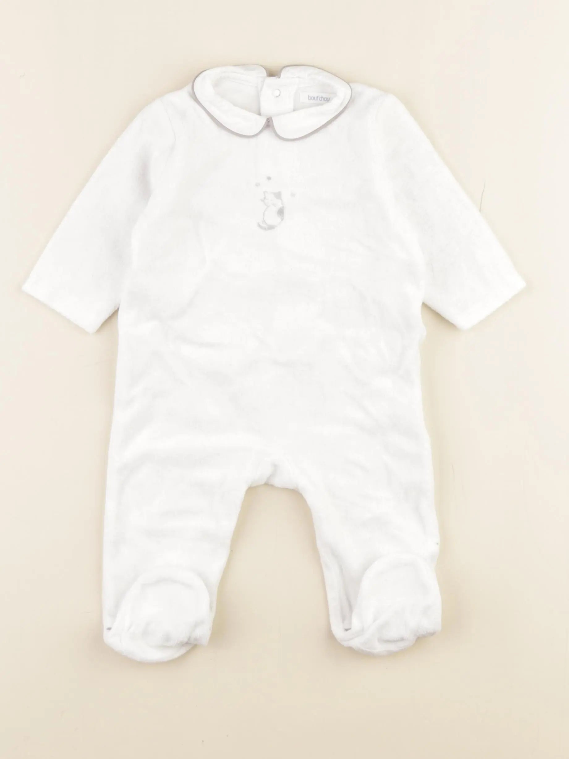 Boutchou - pyjama velours blanc - 3 mois
