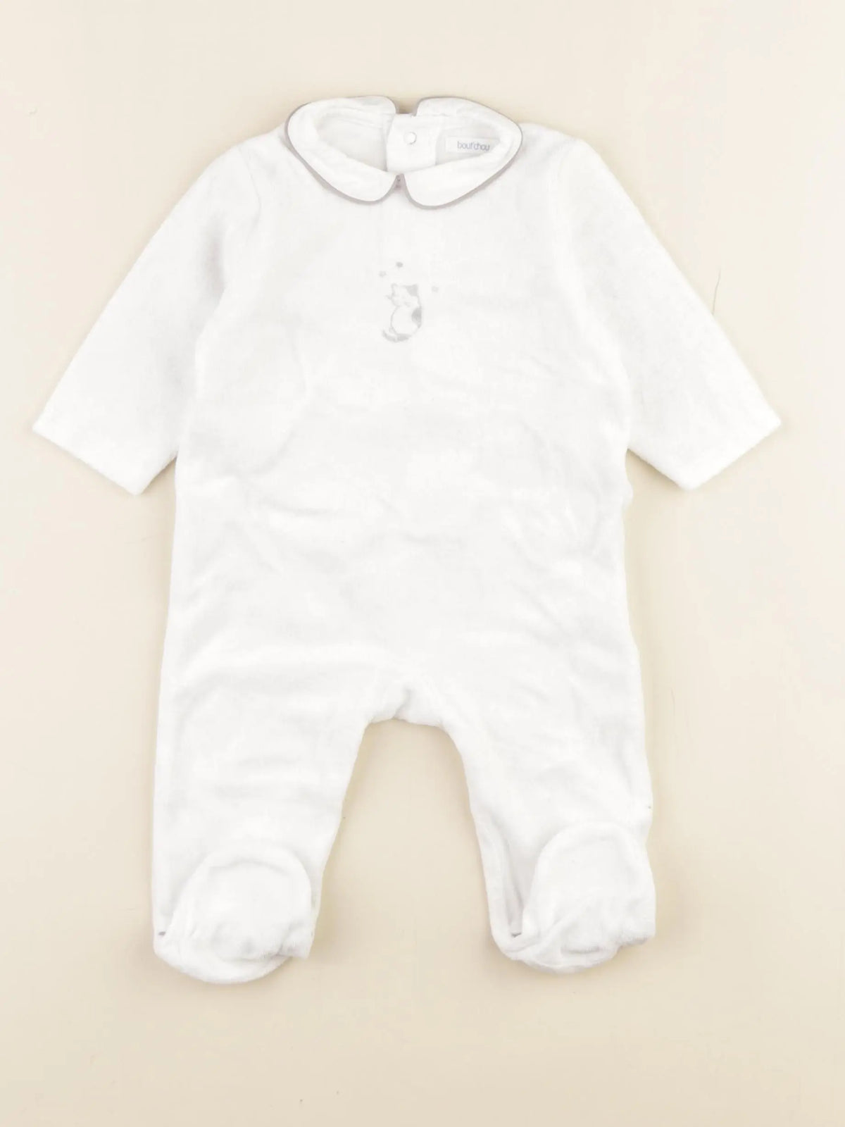 Boutchou - pyjama velours blanc - 3 mois