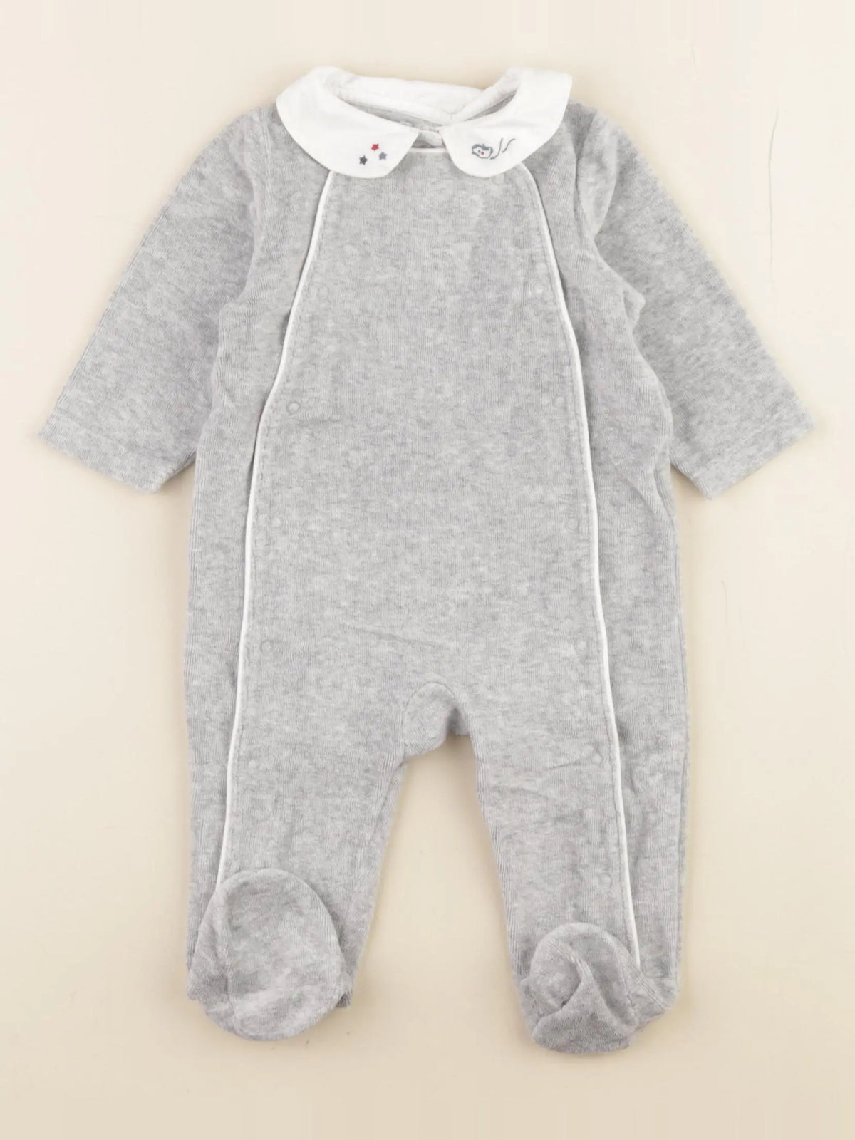 Boutchou - pyjama velours gris - 3 mois