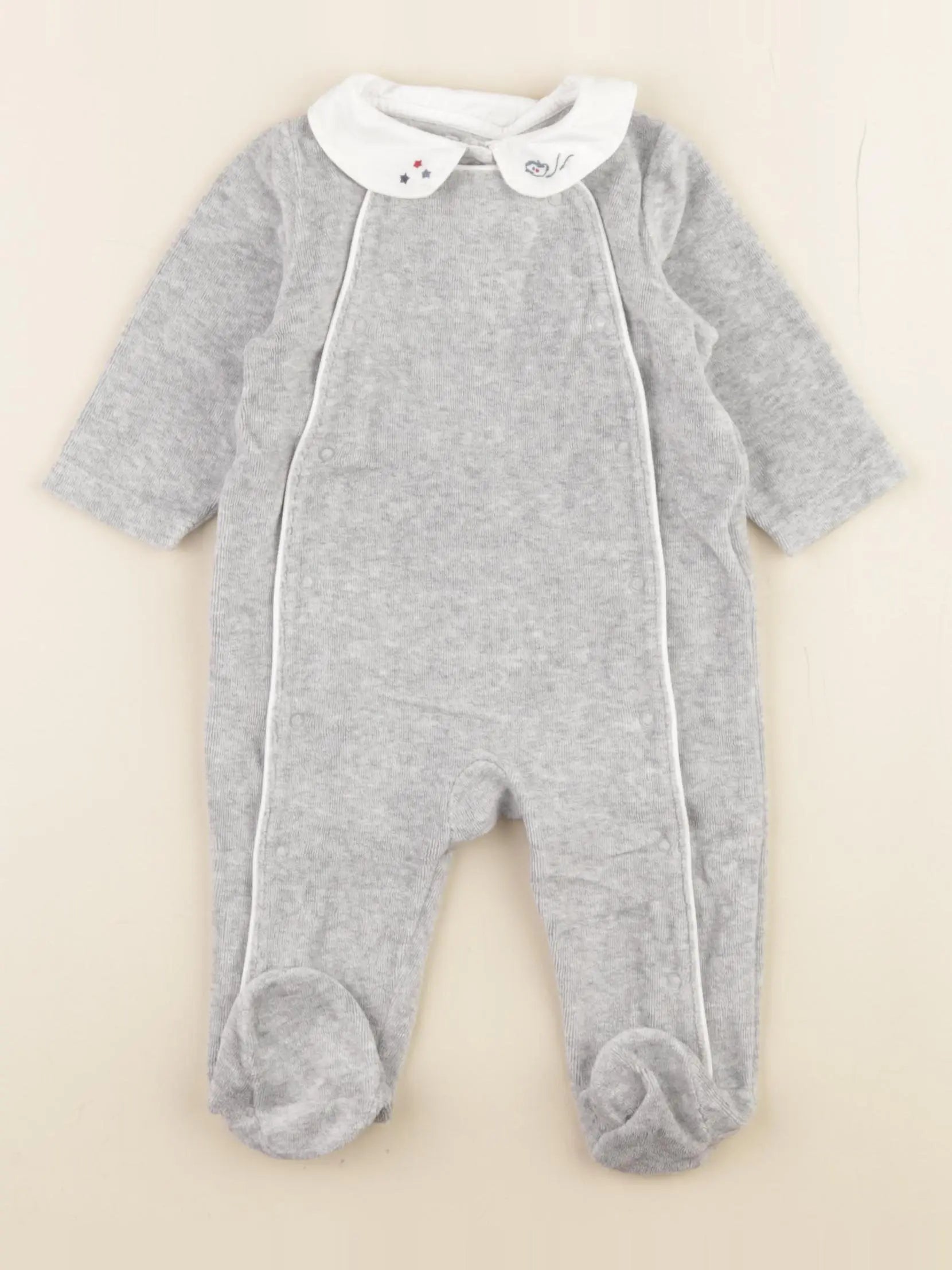 Boutchou - pyjama velours gris - 3 mois