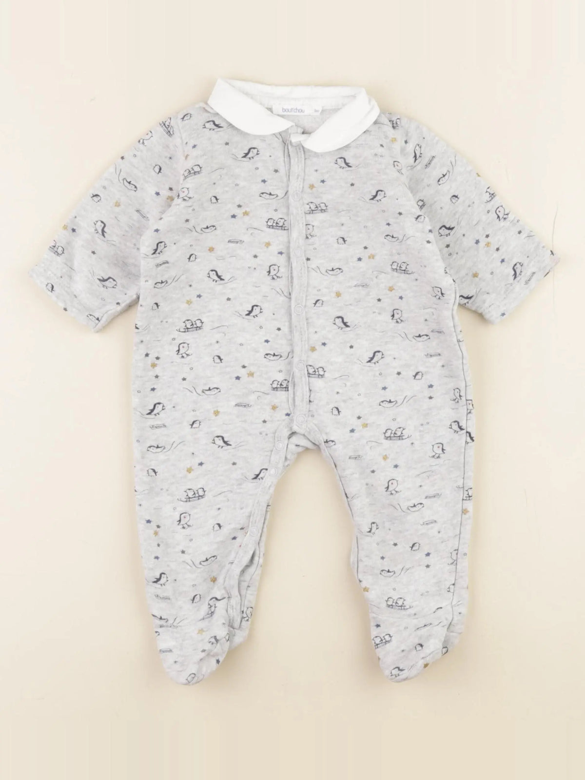 Boutchou - pyjama coton gris - 3 mois