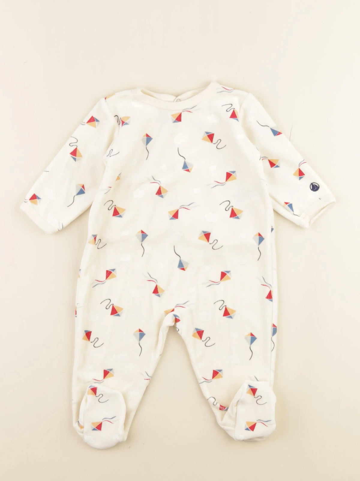 Petit Bateau - pyjama velours beige - 6 mois