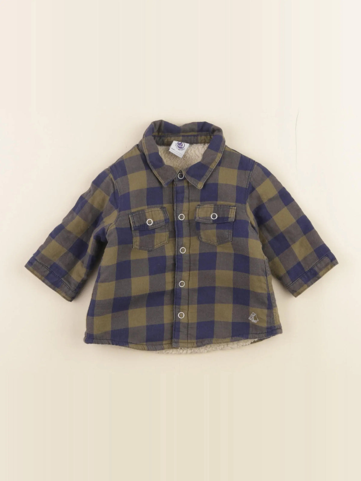 Petit Bateau - chemise vert - 3 mois