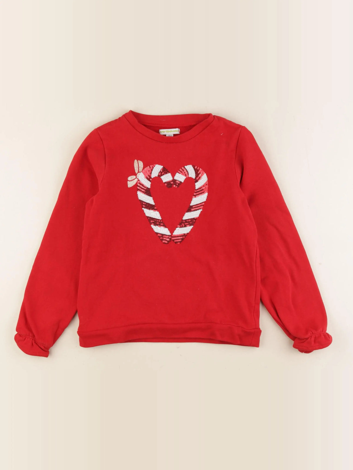 Vertbaudet - sweat rouge - 8 ans