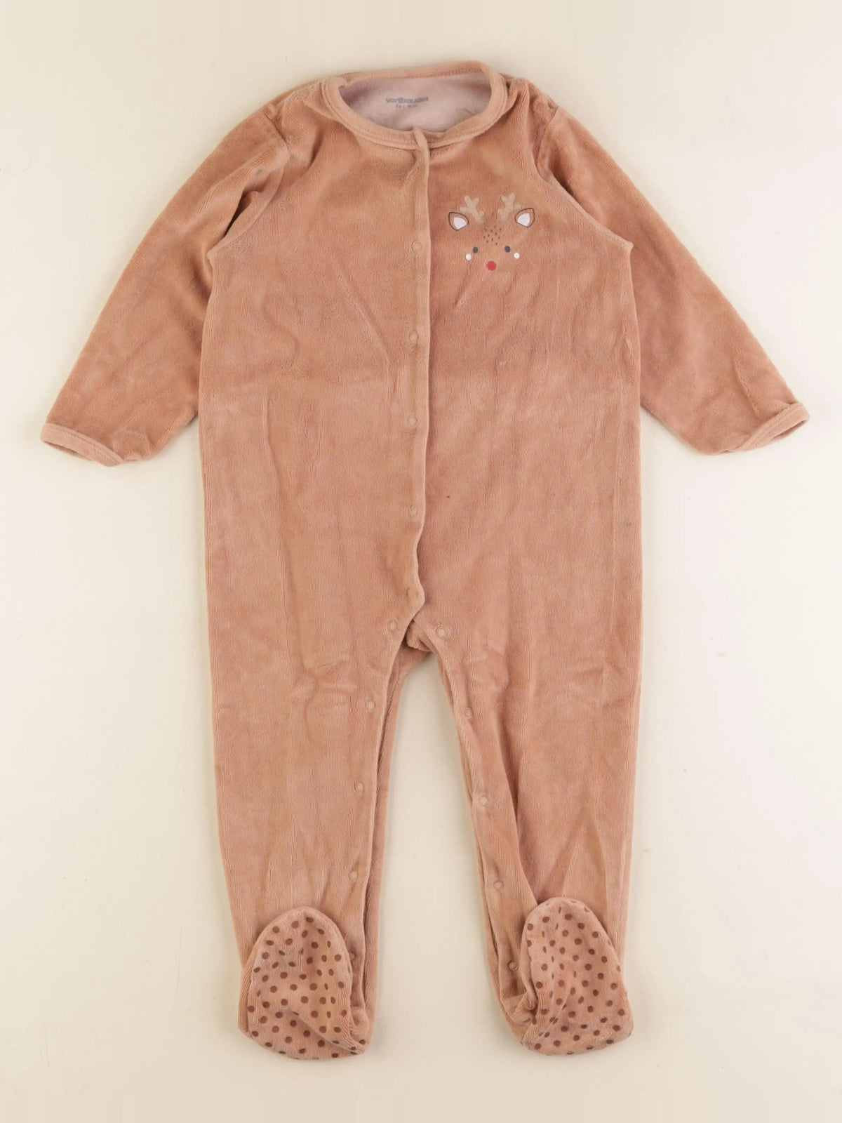 Vertbaudet - pyjama velours marron - 2 ans