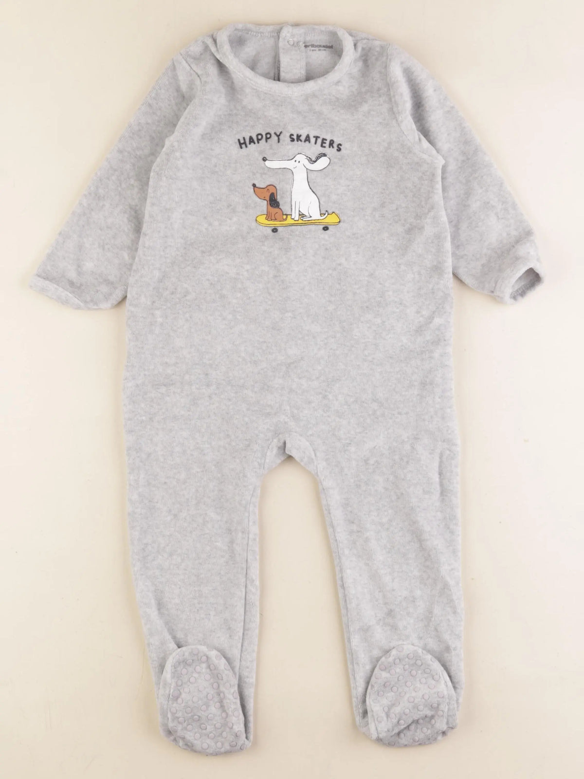 Vertbaudet - pyjama velours gris - 2 ans