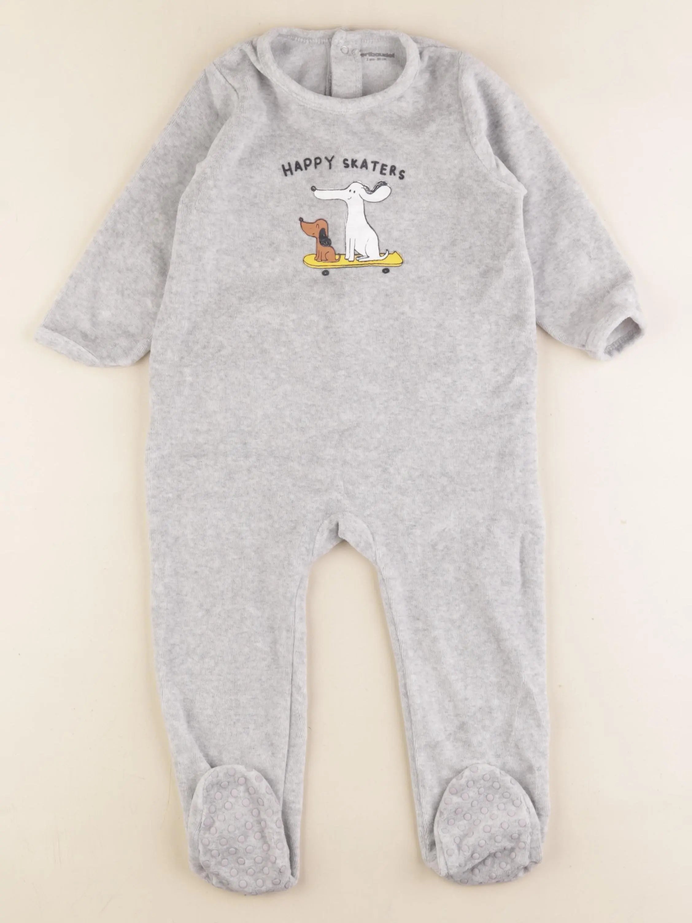 Vertbaudet - pyjama velours gris - 2 ans