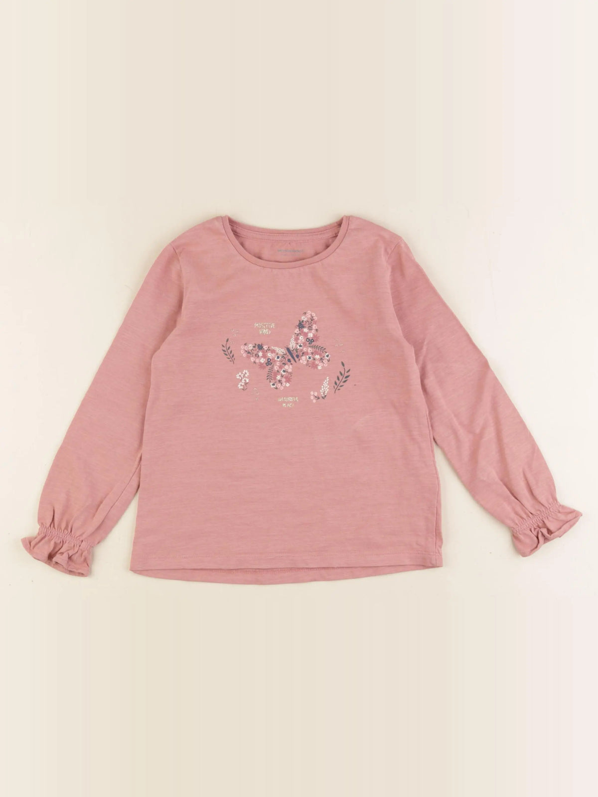 Vertbaudet - tee-shirt rose, or - 4 ans