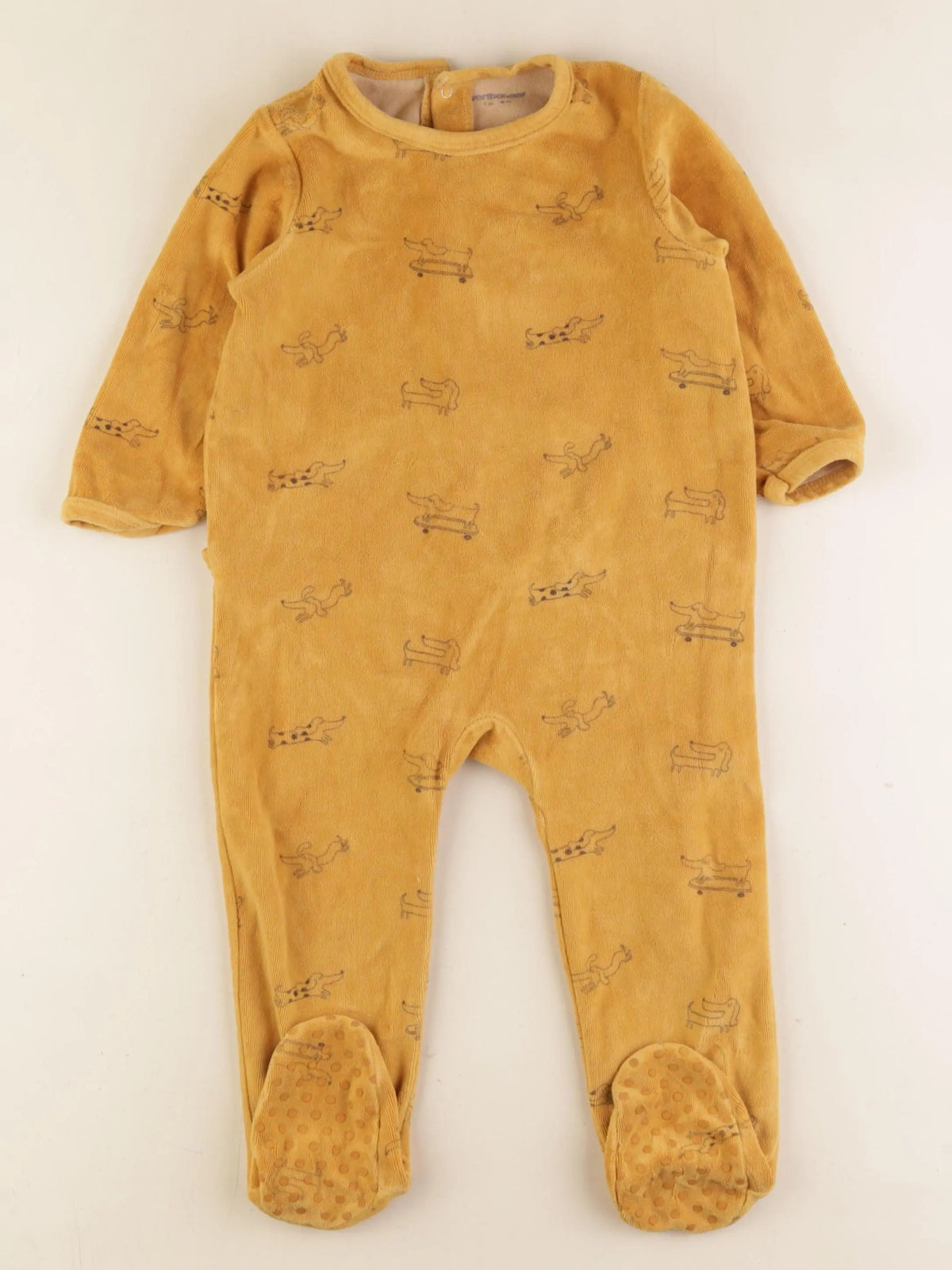 Vertbaudet - pyjama velours jaune - 2 ans