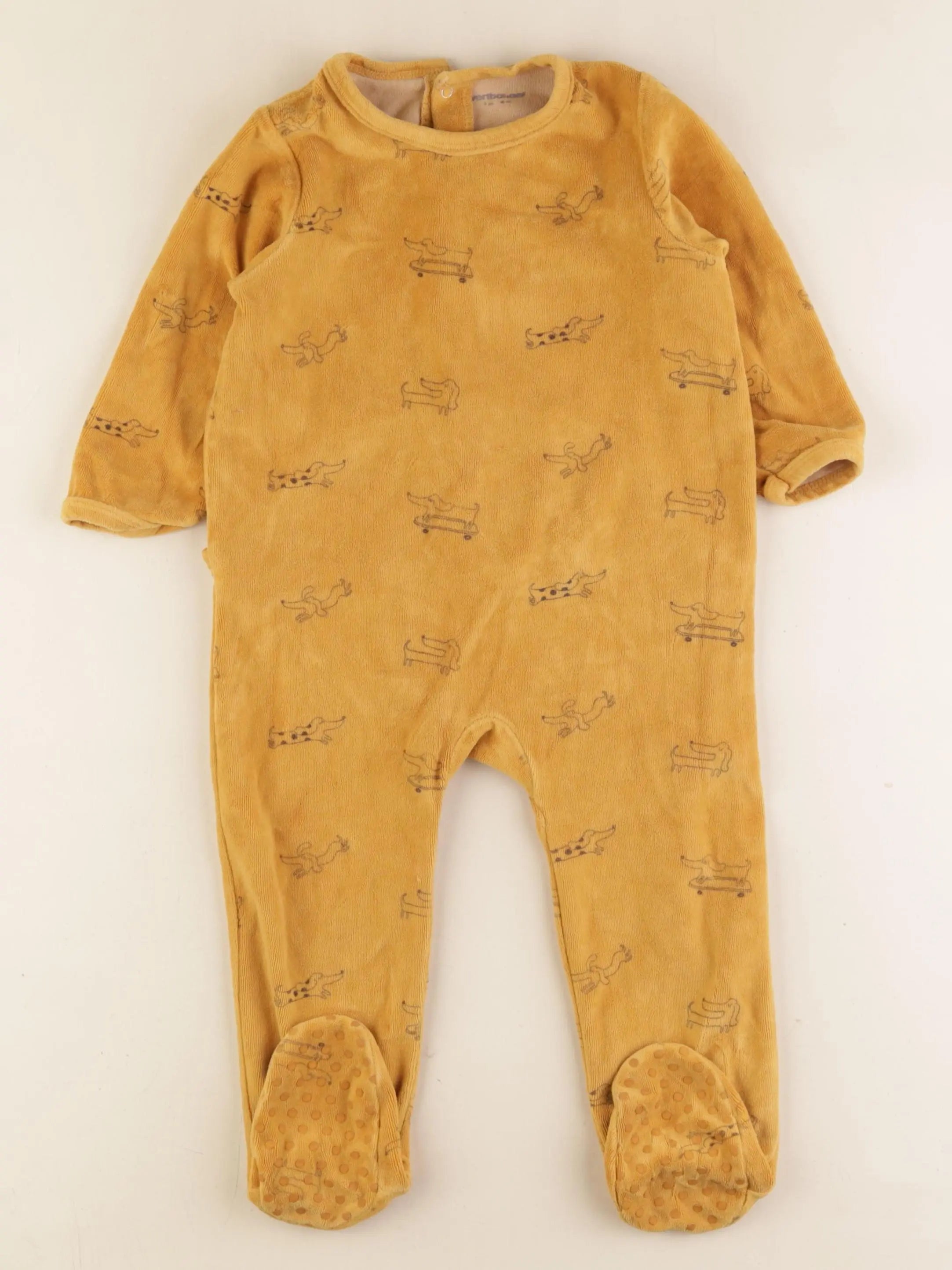 Vertbaudet - pyjama velours jaune - 2 ans