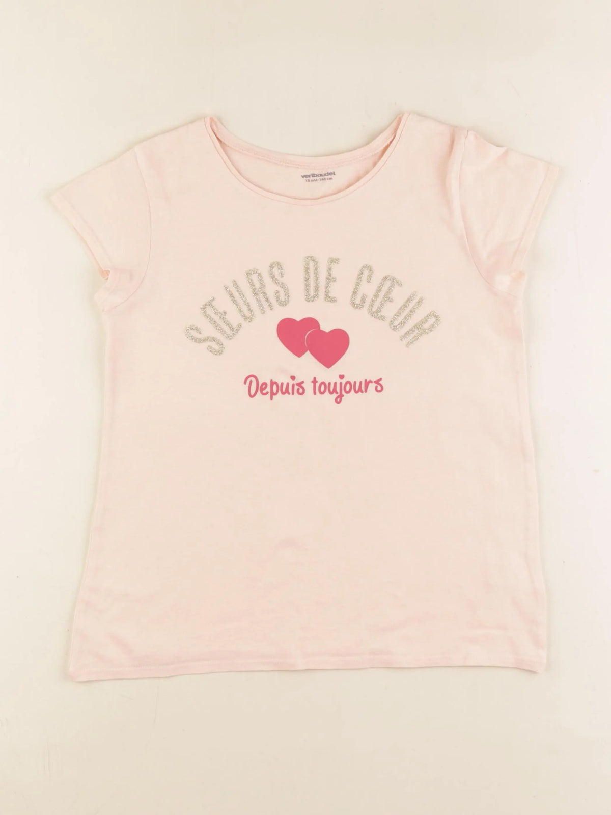 Vertbaudet - tee-shirt rose - 10 ans