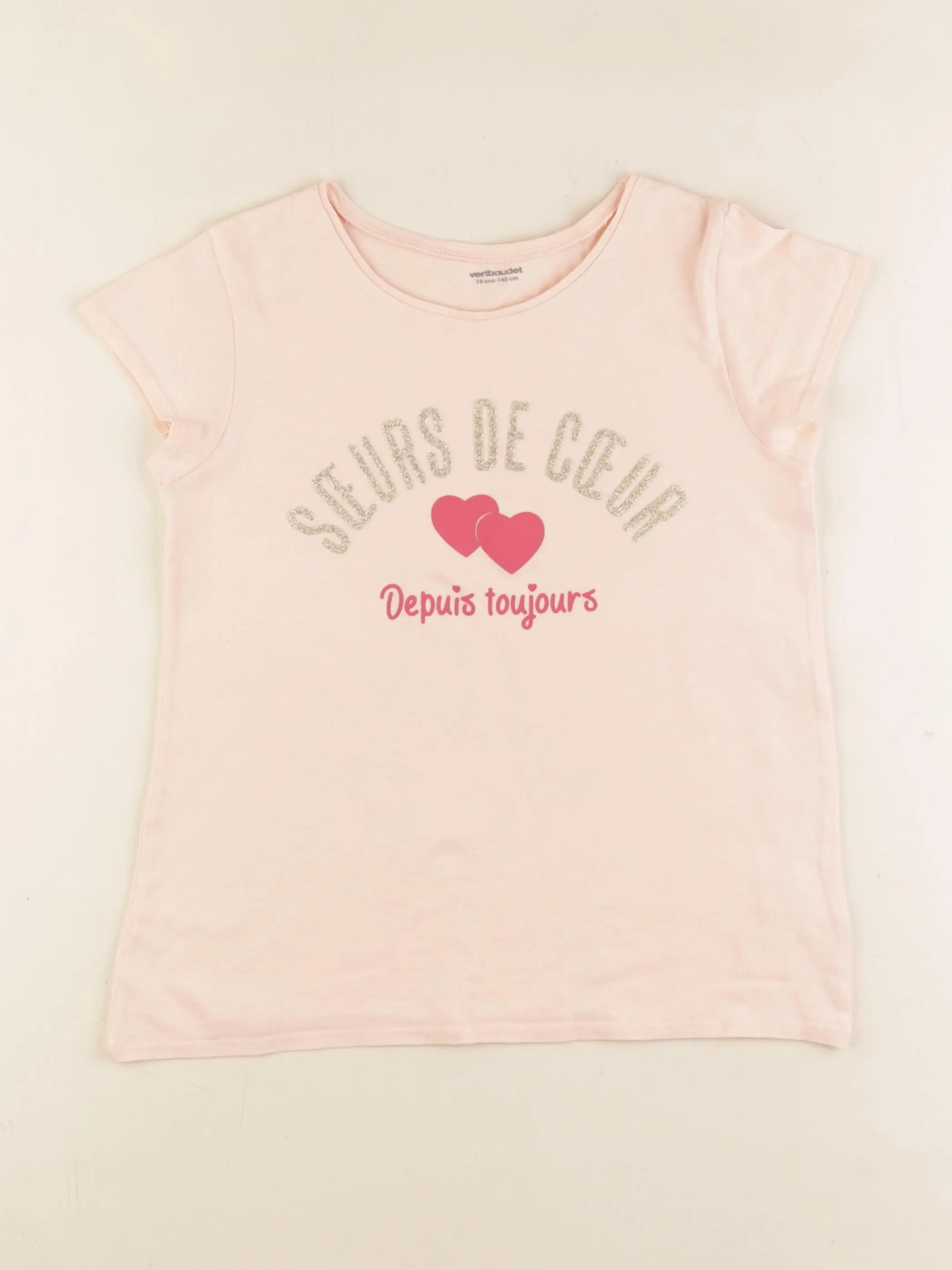 Vertbaudet - tee-shirt rose - 10 ans