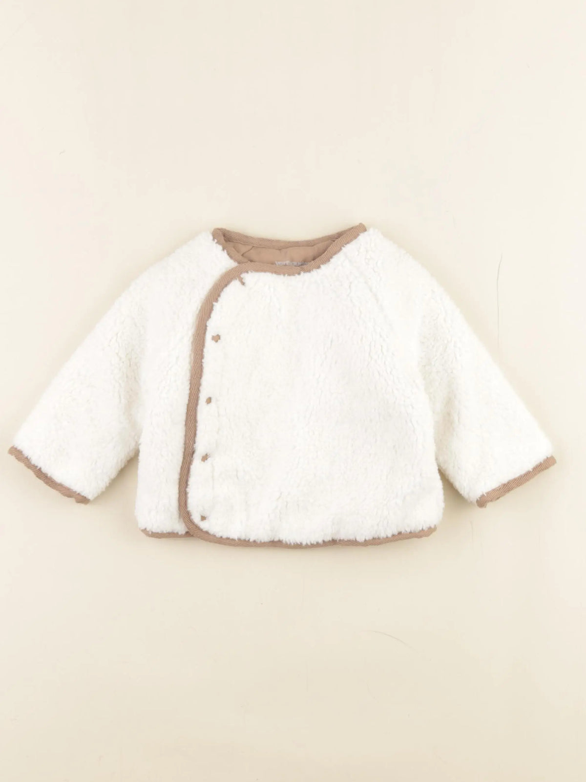 Vertbaudet - veste doublé beige - 3 mois