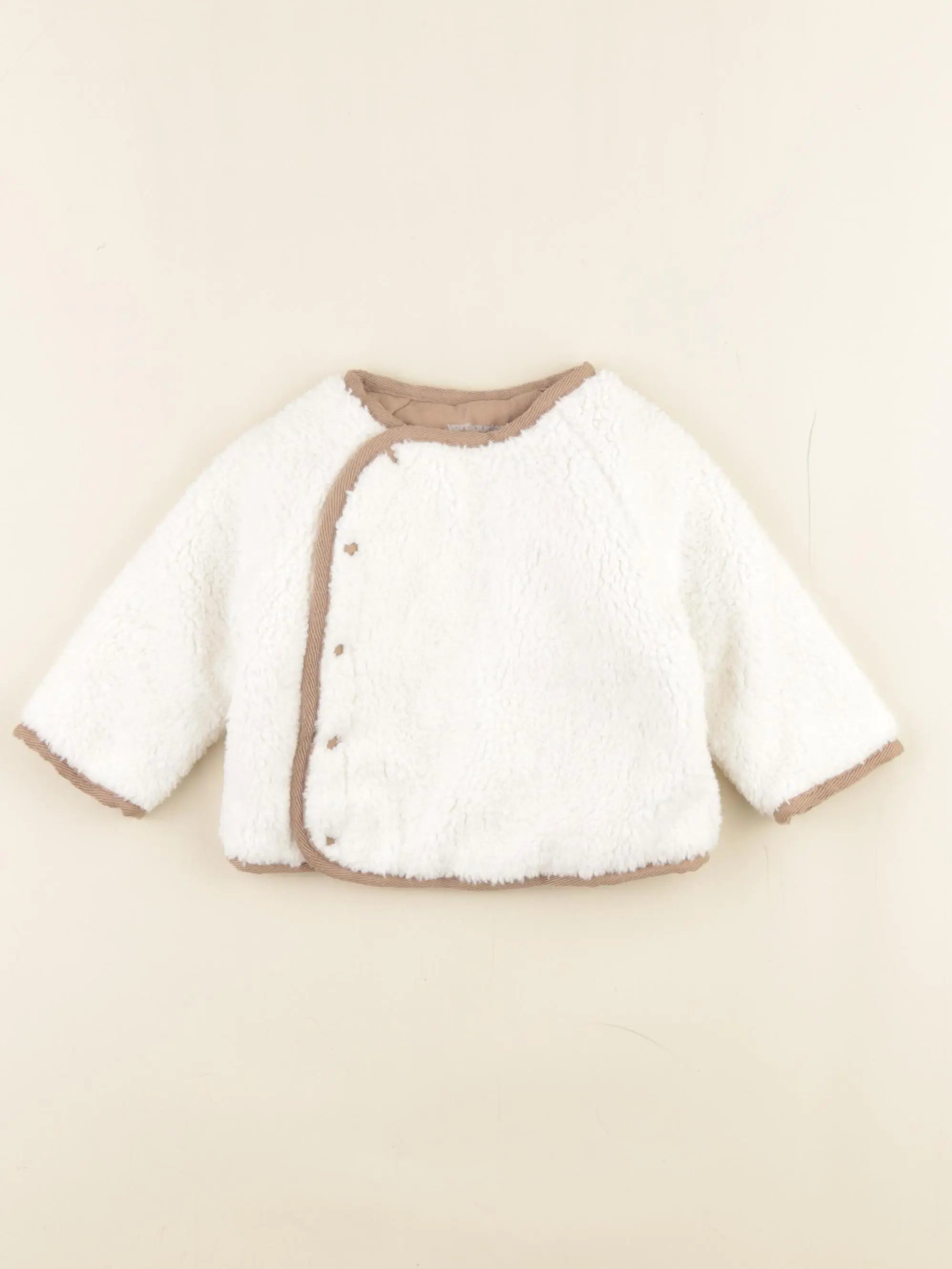 Vertbaudet - veste doublé beige - 3 mois