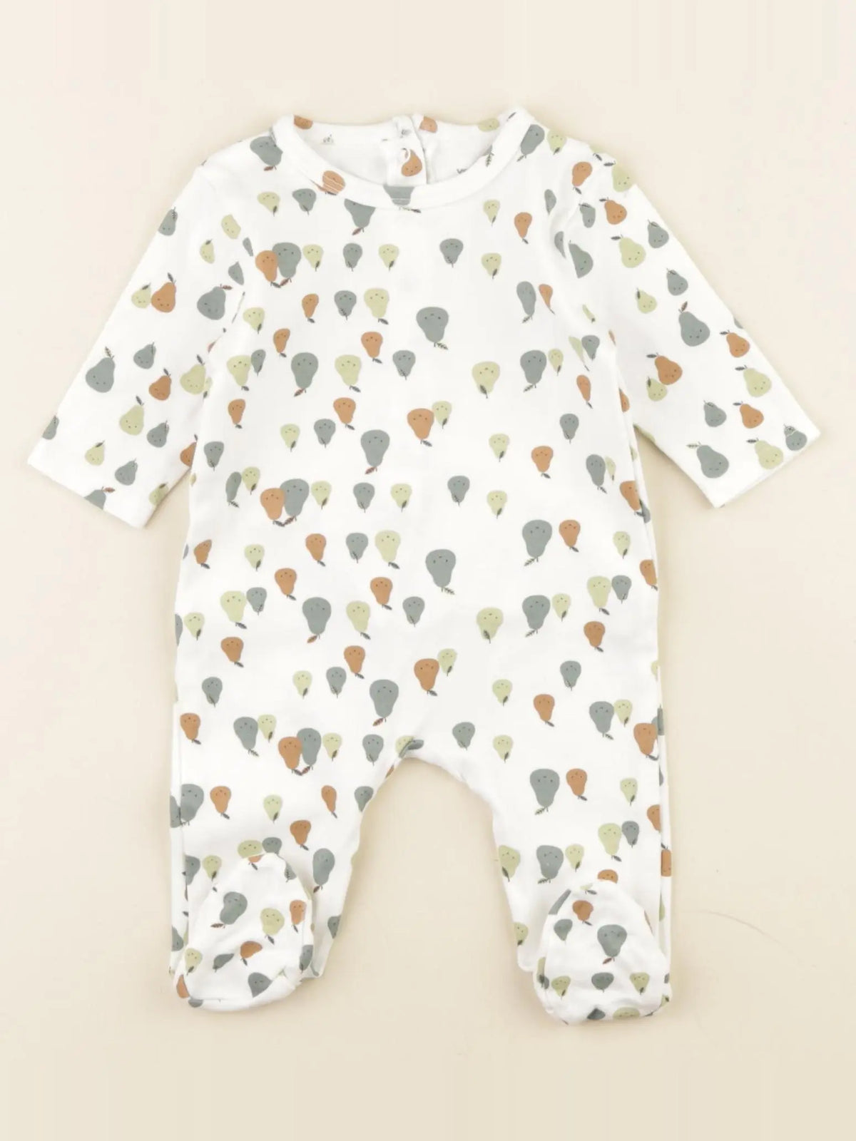 Vertbaudet - pyjama coton vert - 1 mois