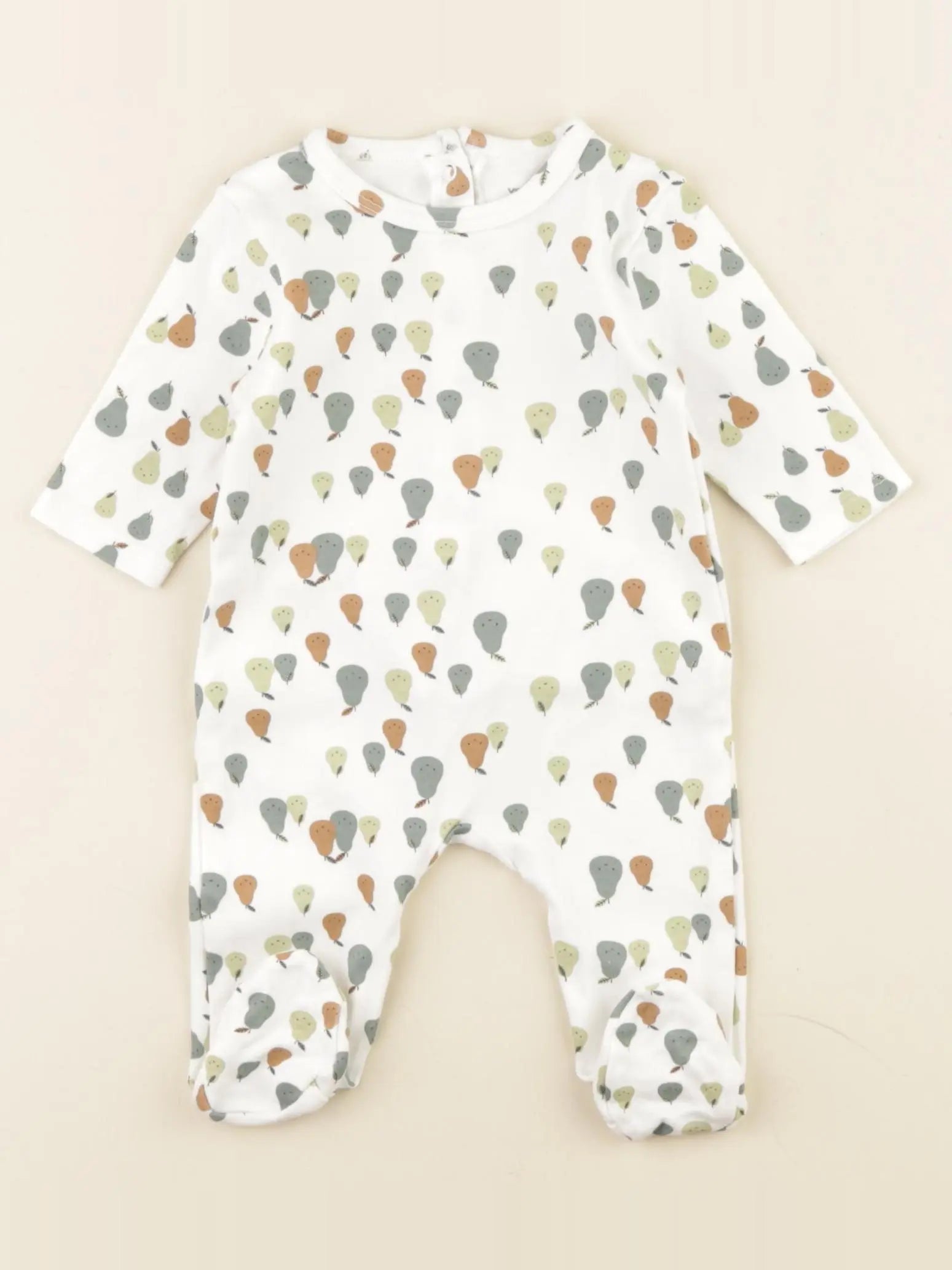 Vertbaudet - pyjama coton vert - 1 mois