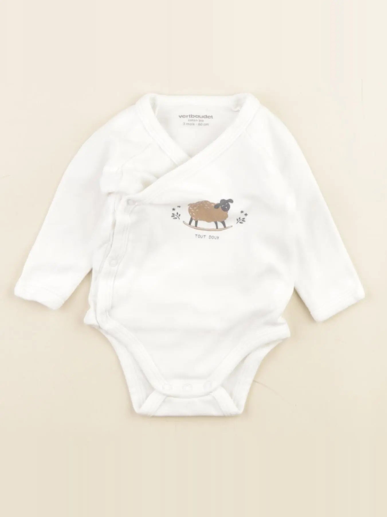 Vertbaudet - body blanc - 3 mois