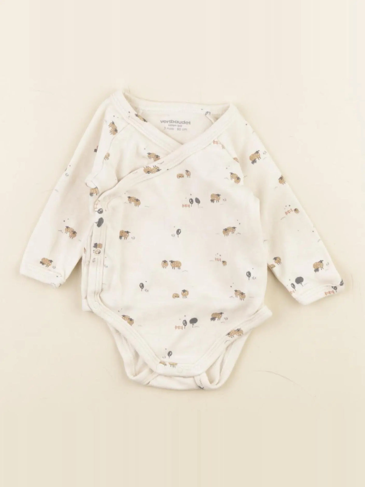 Vertbaudet - body beige - 3 mois