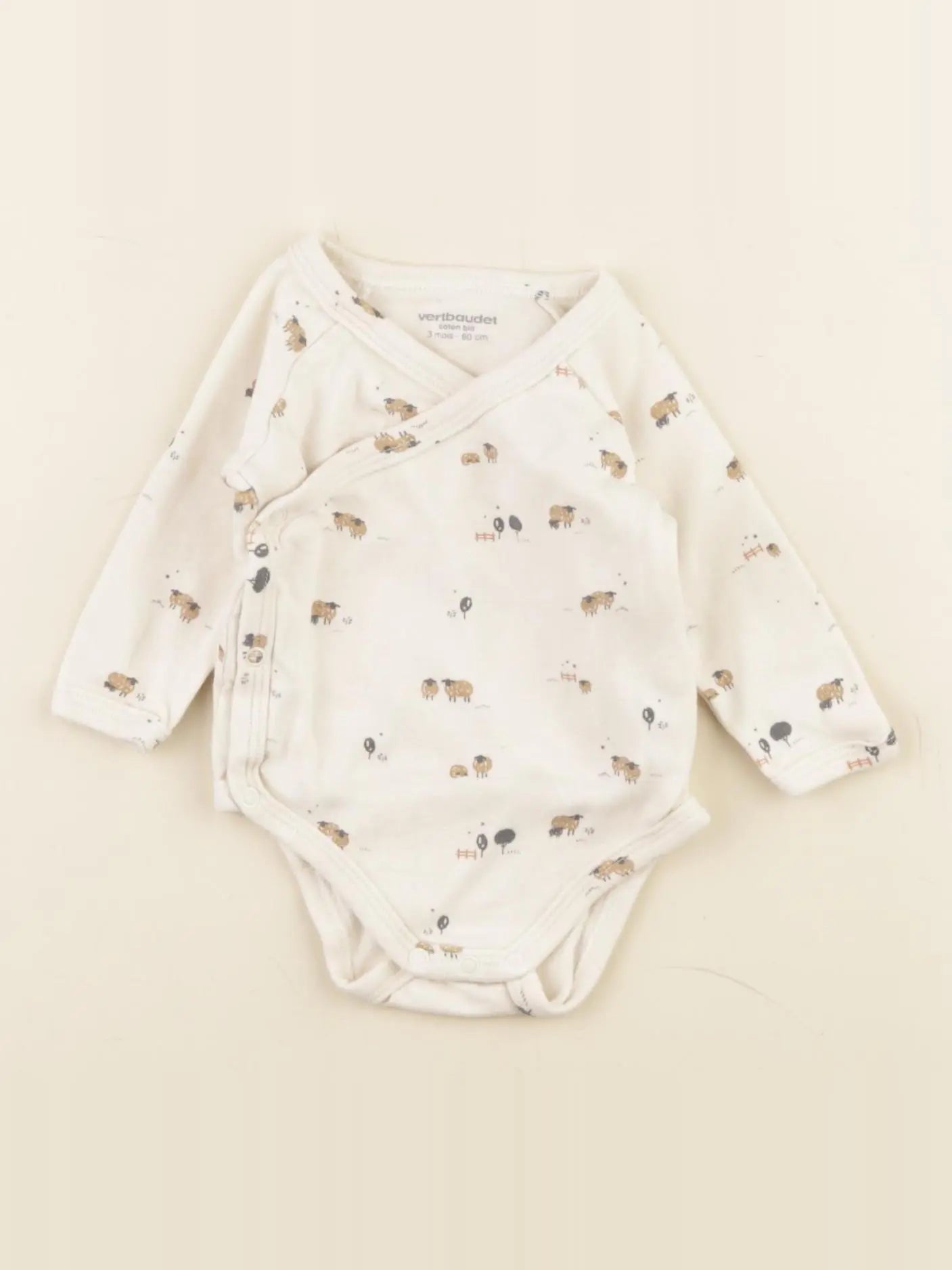 Vertbaudet - body beige - 3 mois