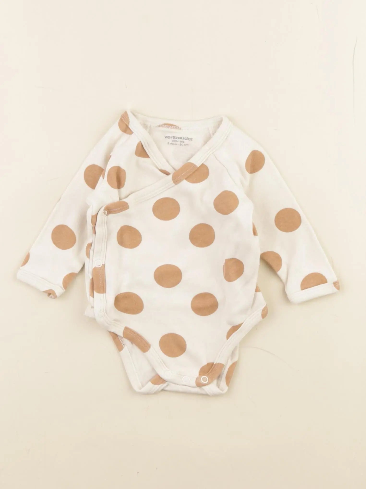 Vertbaudet - body beige - 3 mois