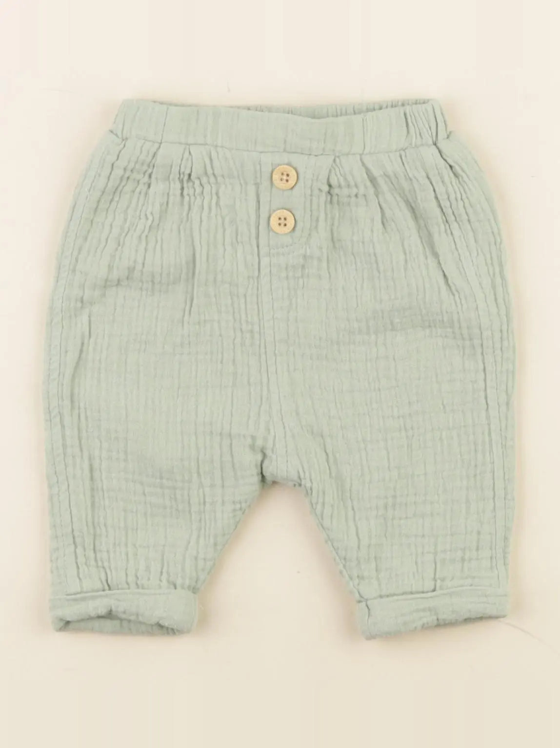 Vertbaudet - pantalon doublé vert - 1 mois