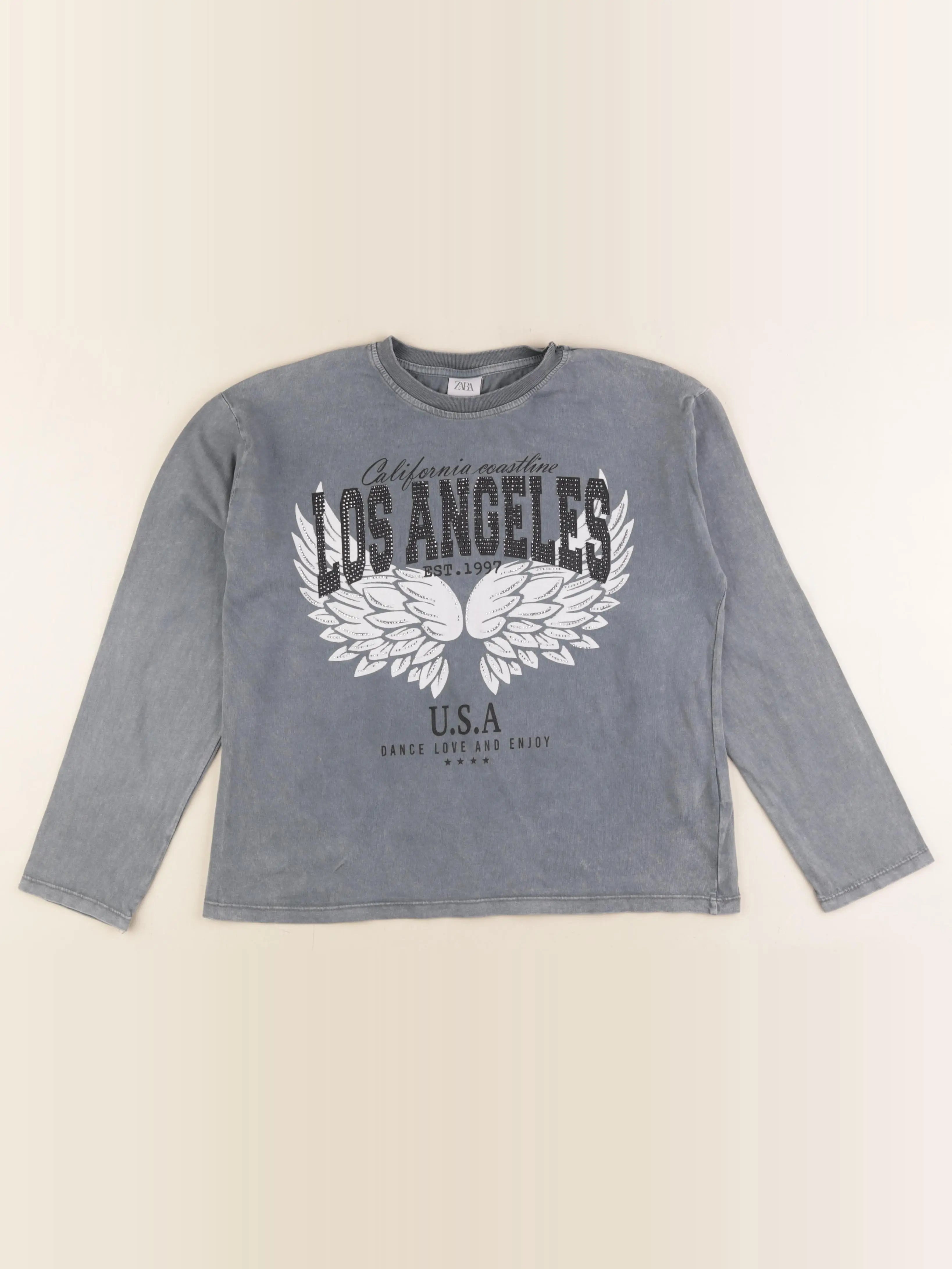 Zara - tee-shirt gris - 9/10 ans