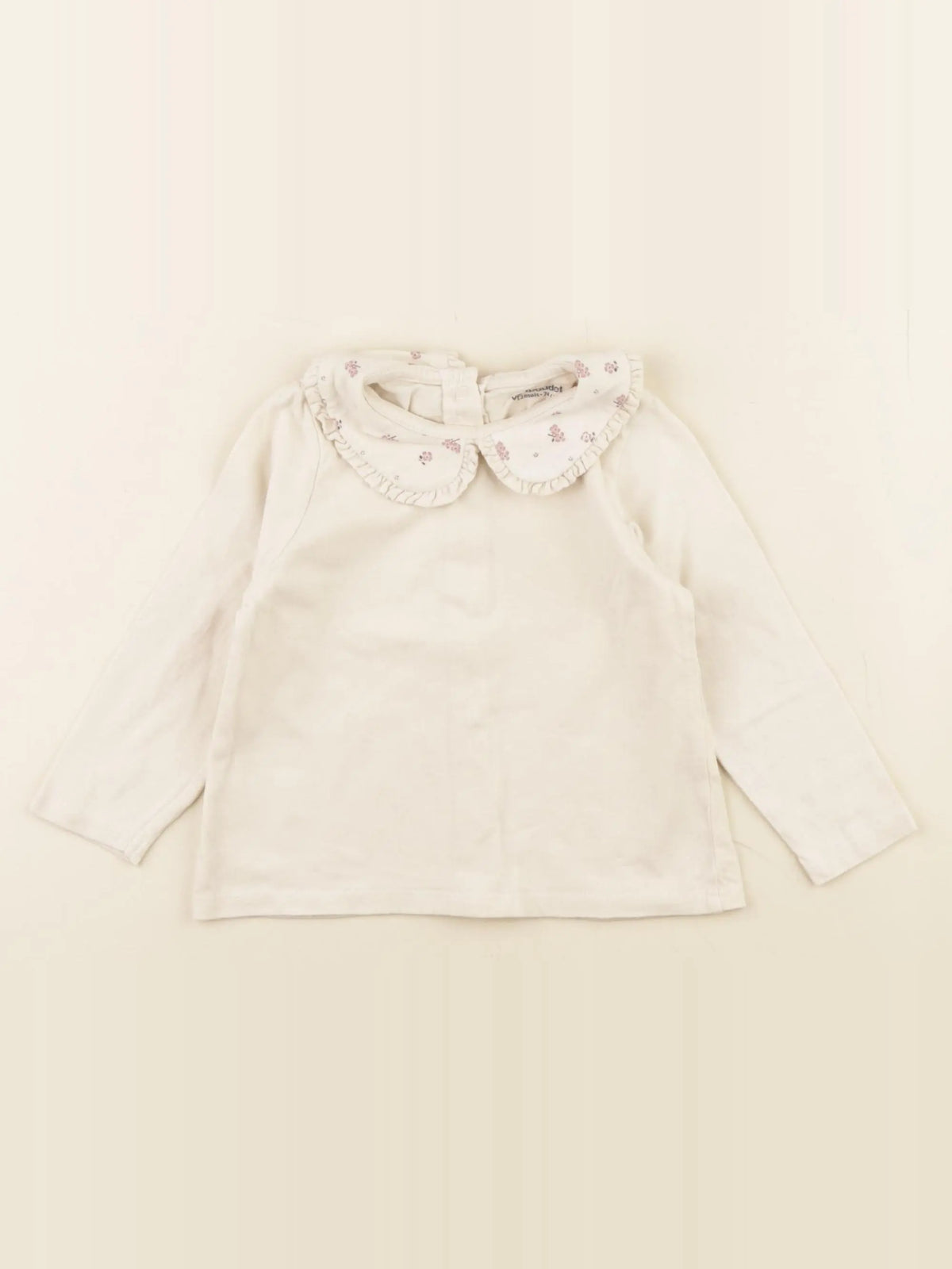 Vertbaudet - tee-shirt beige - 12 mois