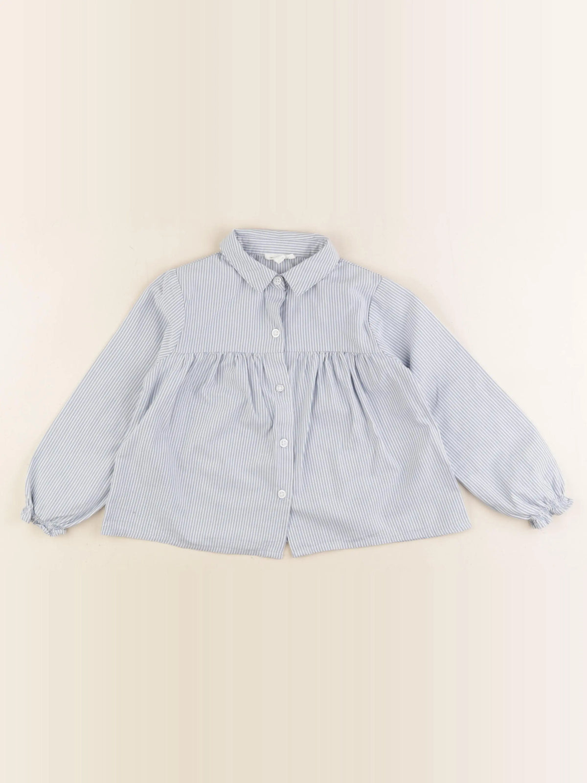 Vertbaudet - blouse bleu, blanc, argent - 4 ans