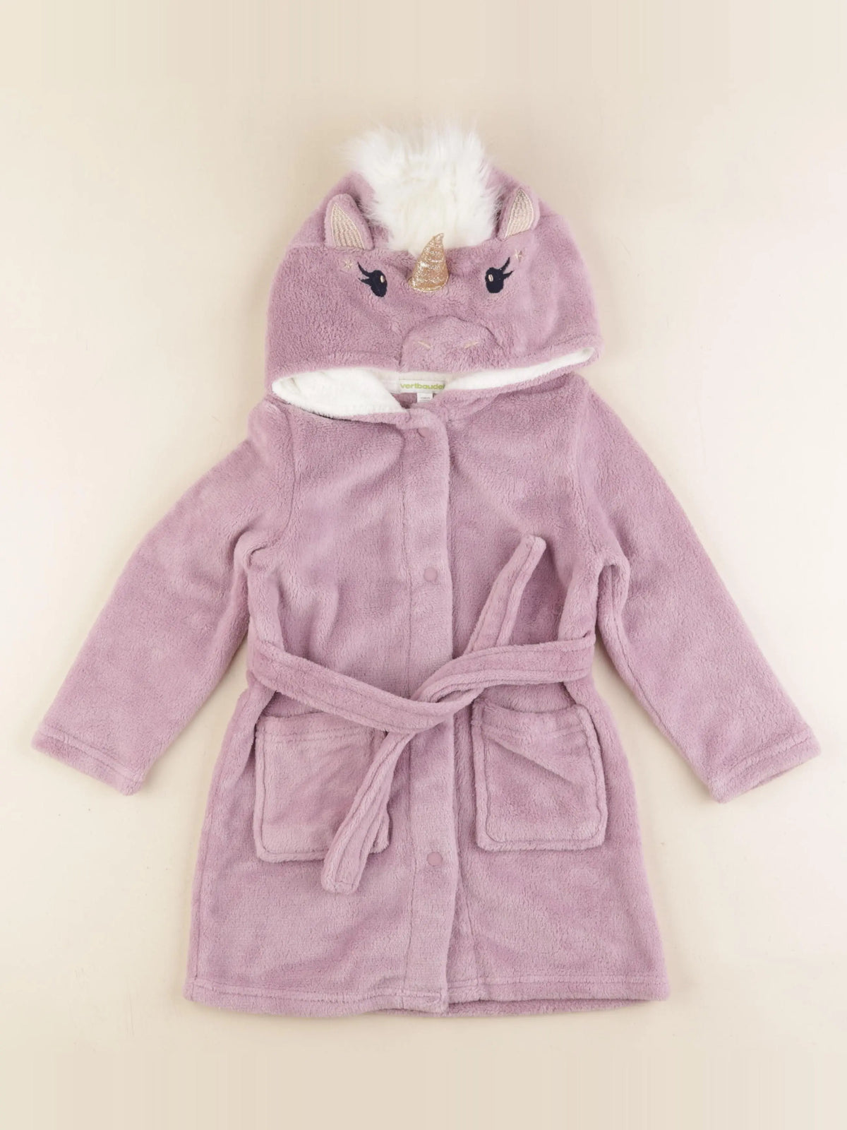Vertbaudet - robe de chambre violet, or - 4 ans