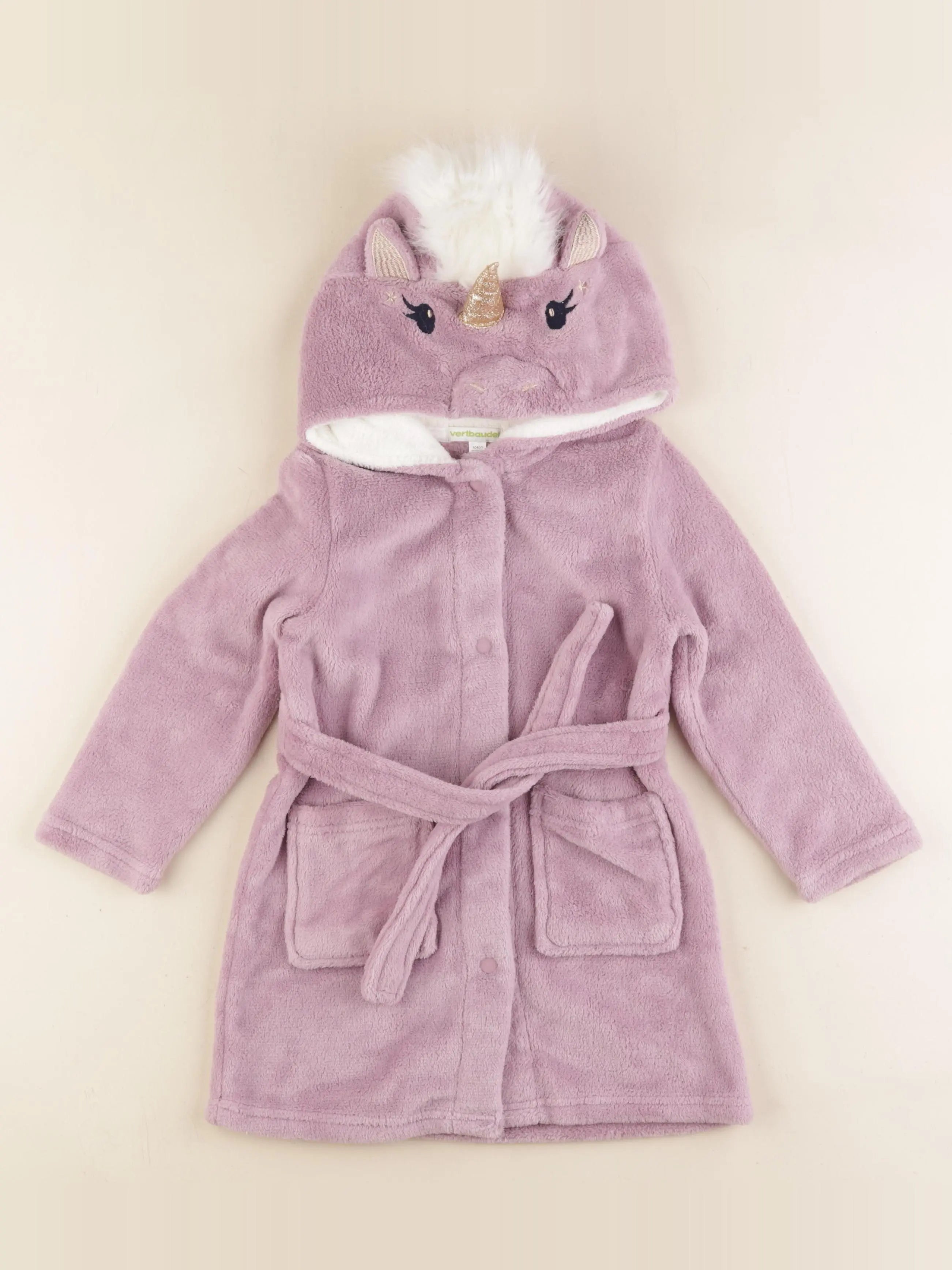 Vertbaudet - robe de chambre violet, or - 4 ans