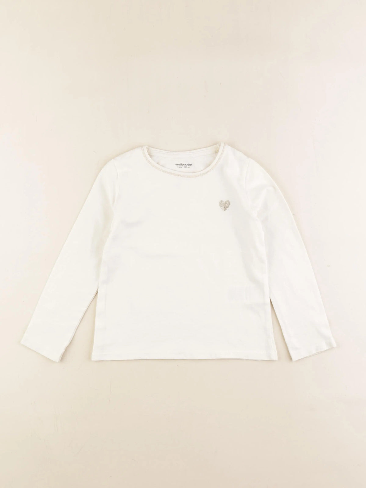 Vertbaudet - tee-shirt beige, or - 4 ans
