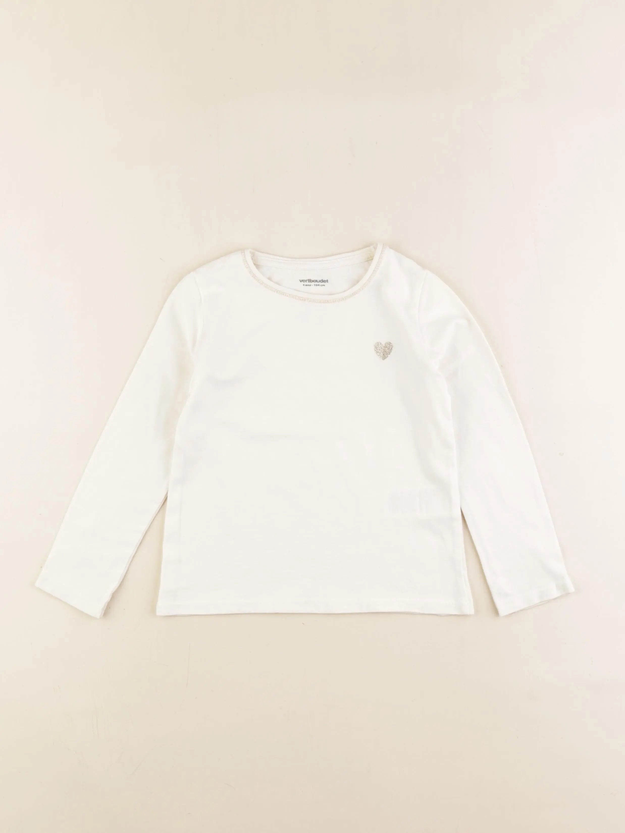 Vertbaudet - tee-shirt beige, or - 4 ans