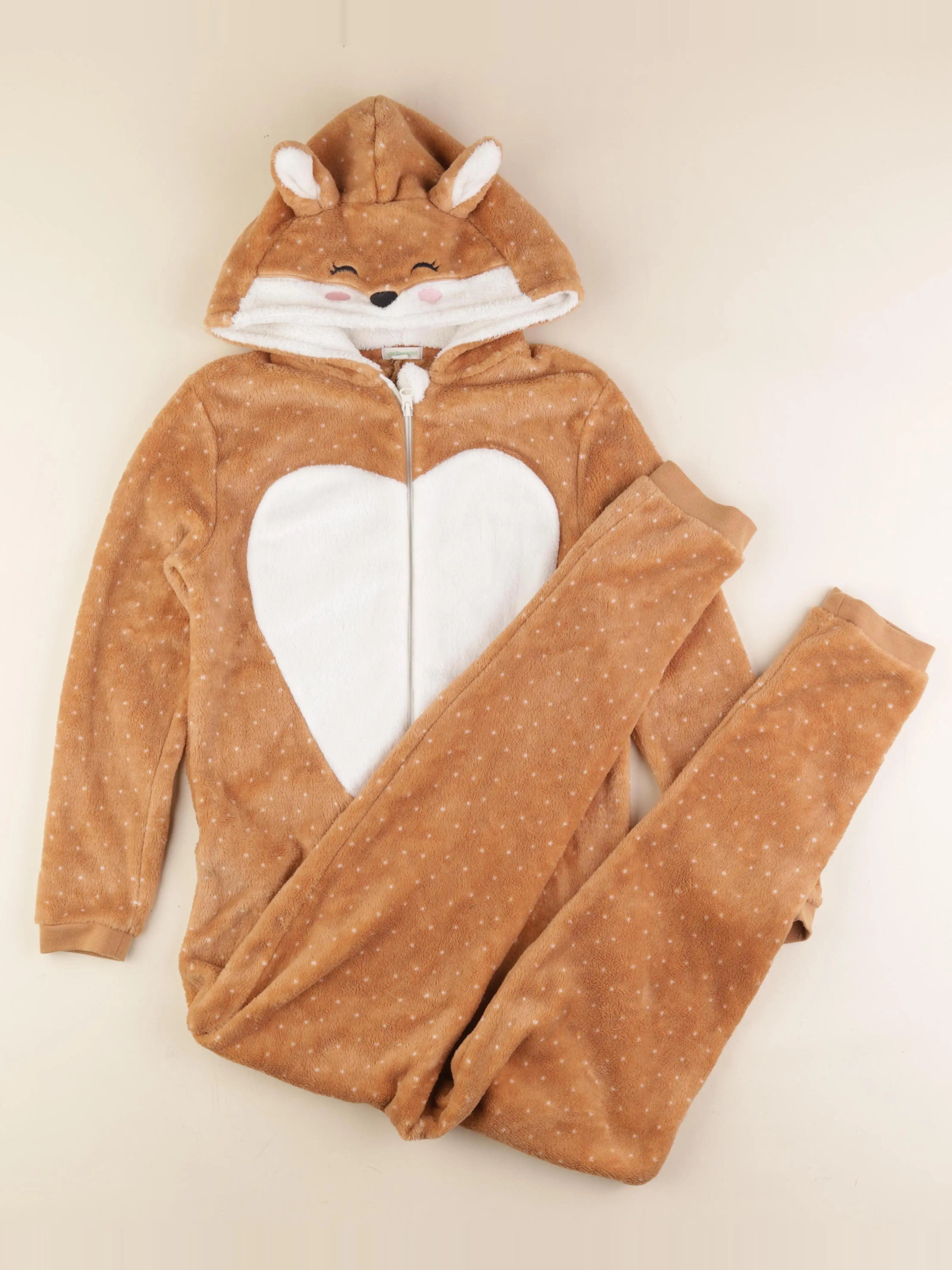 Vertbaudet - sur-pyjama marron, blanc - 12 ans