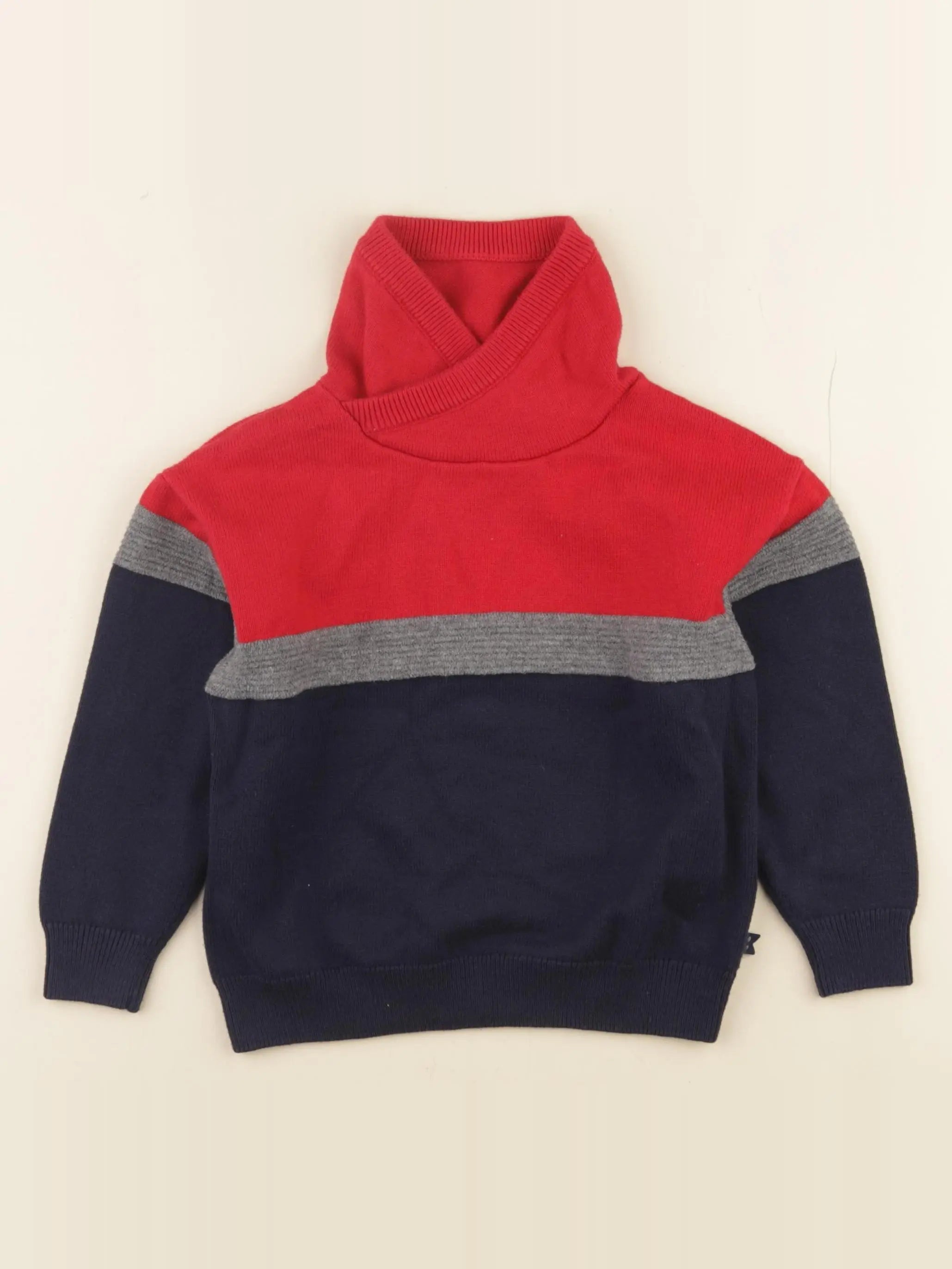 Okaidi - pull bleu, rouge - 3 ans