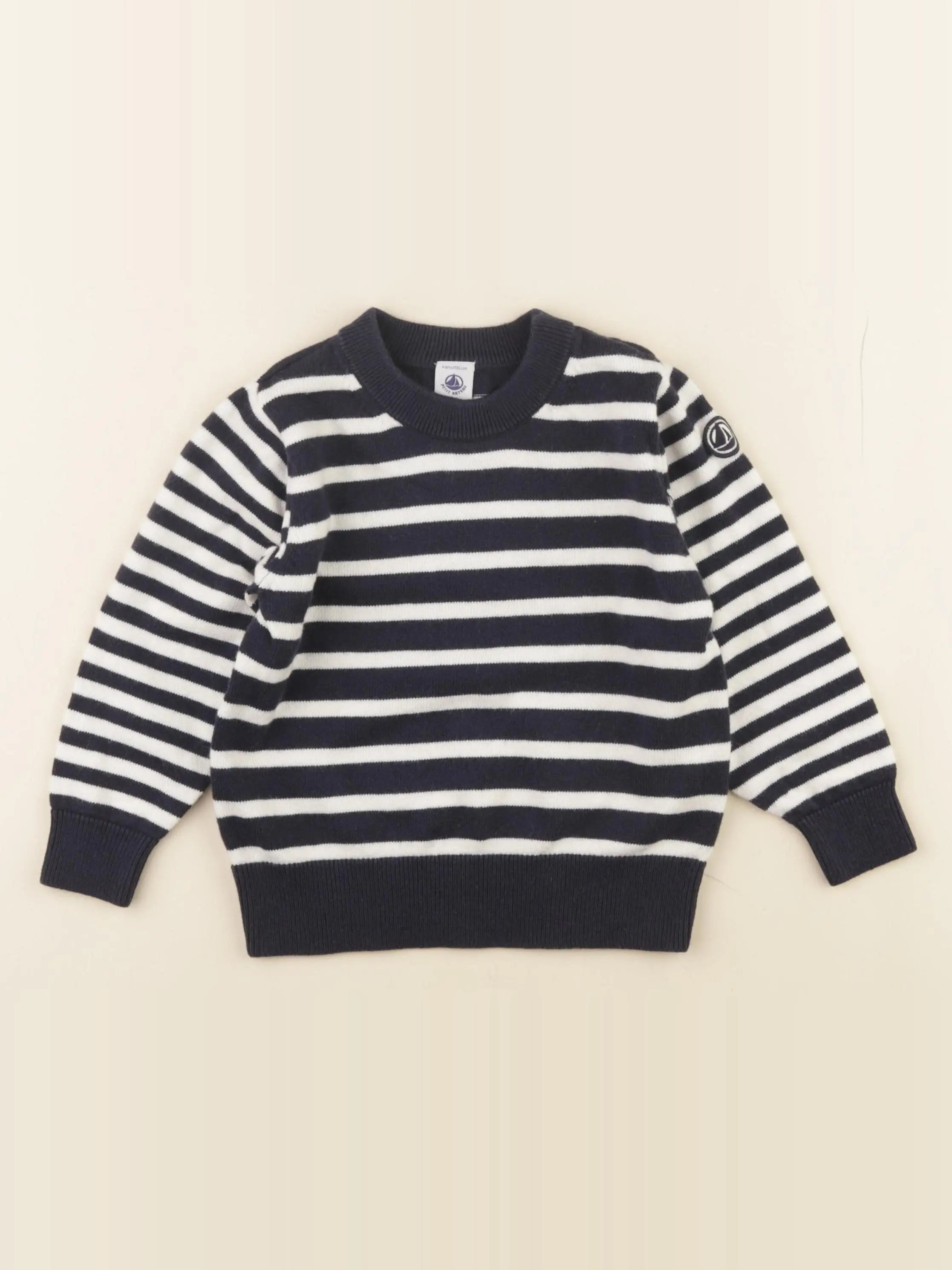 Petit Bateau - pull bleu, blanc - 4 ans