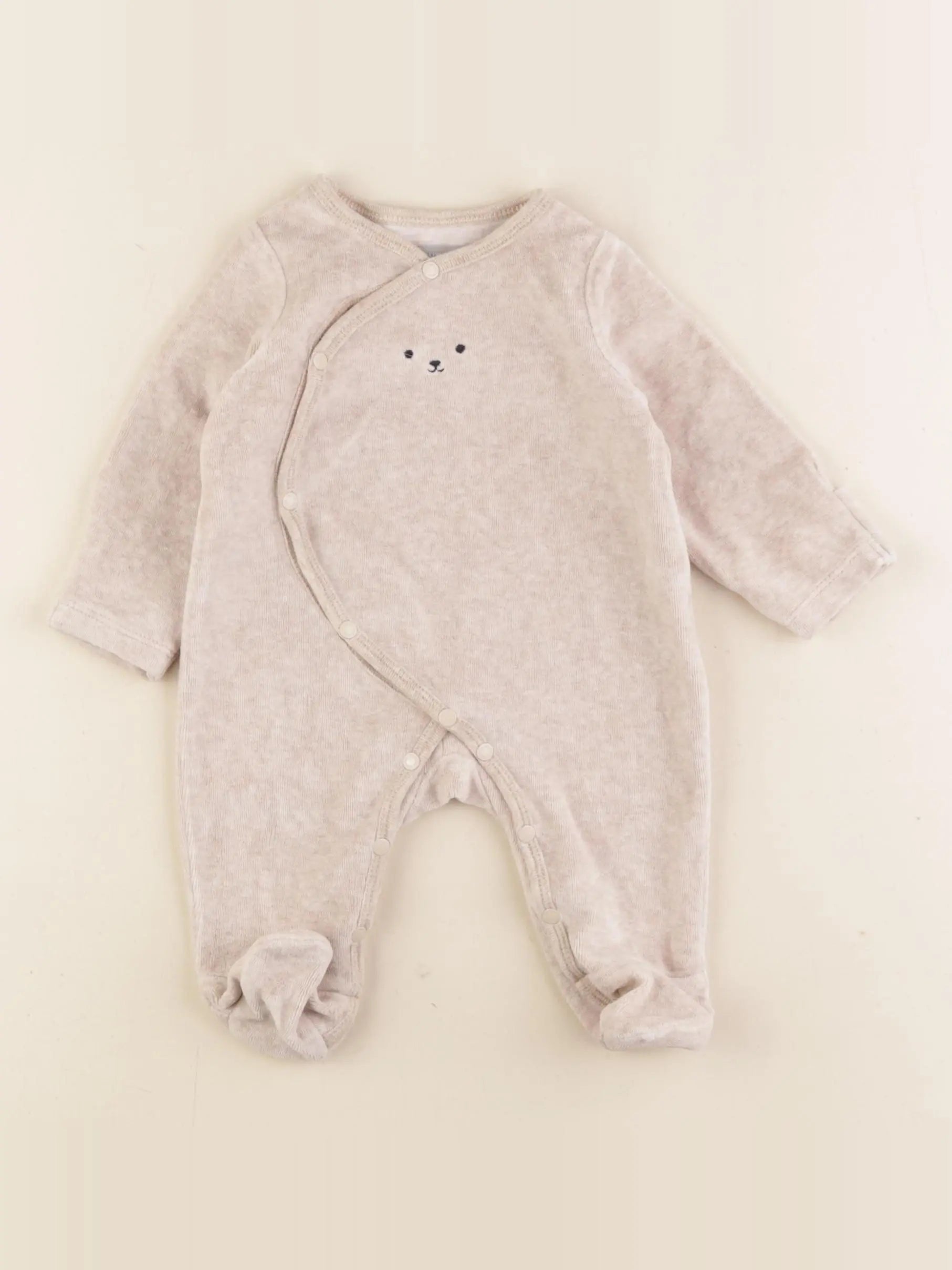 Boutchou - pyjama velours marron - 1 mois