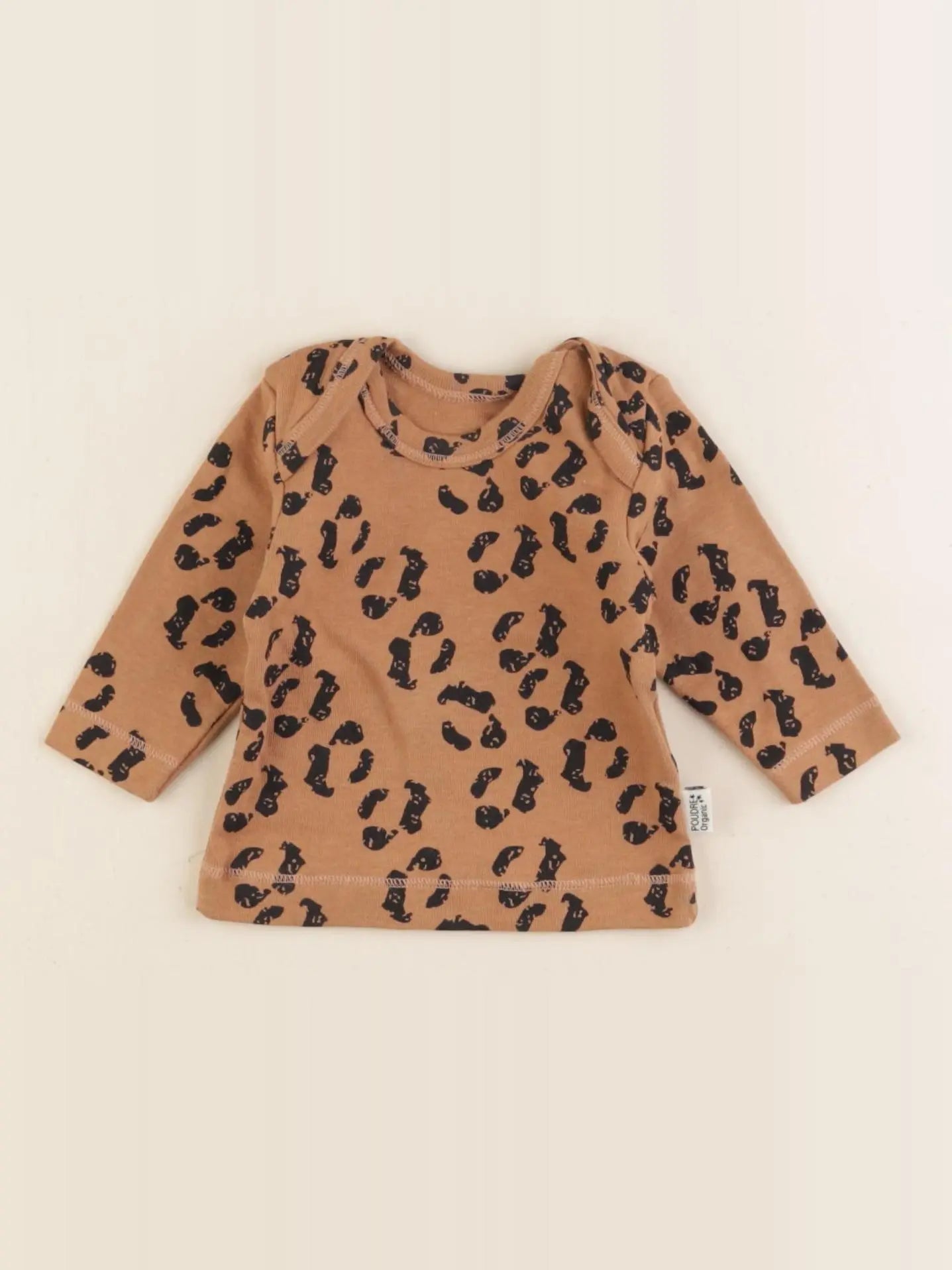 Poudre Organic - tee-shirt marron, noir - 1 mois