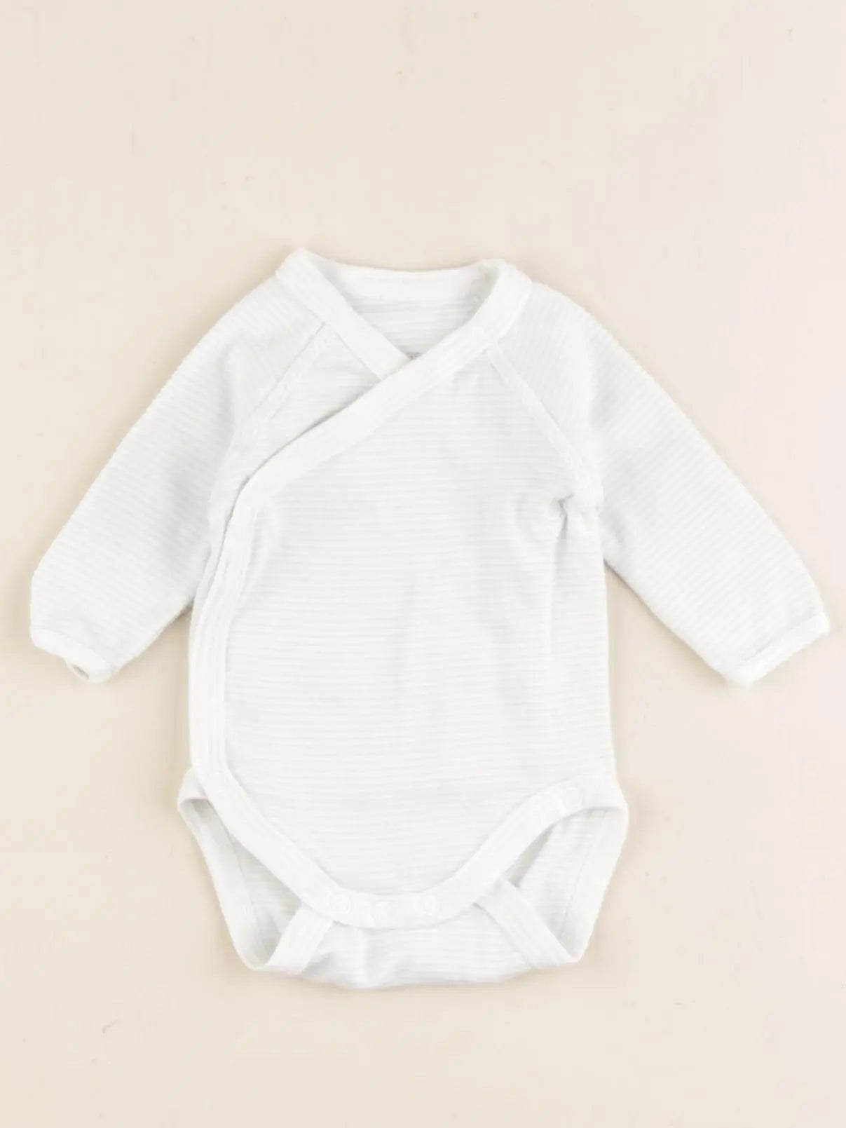 Petit Bateau - body blanc, bleu - 0 mois
