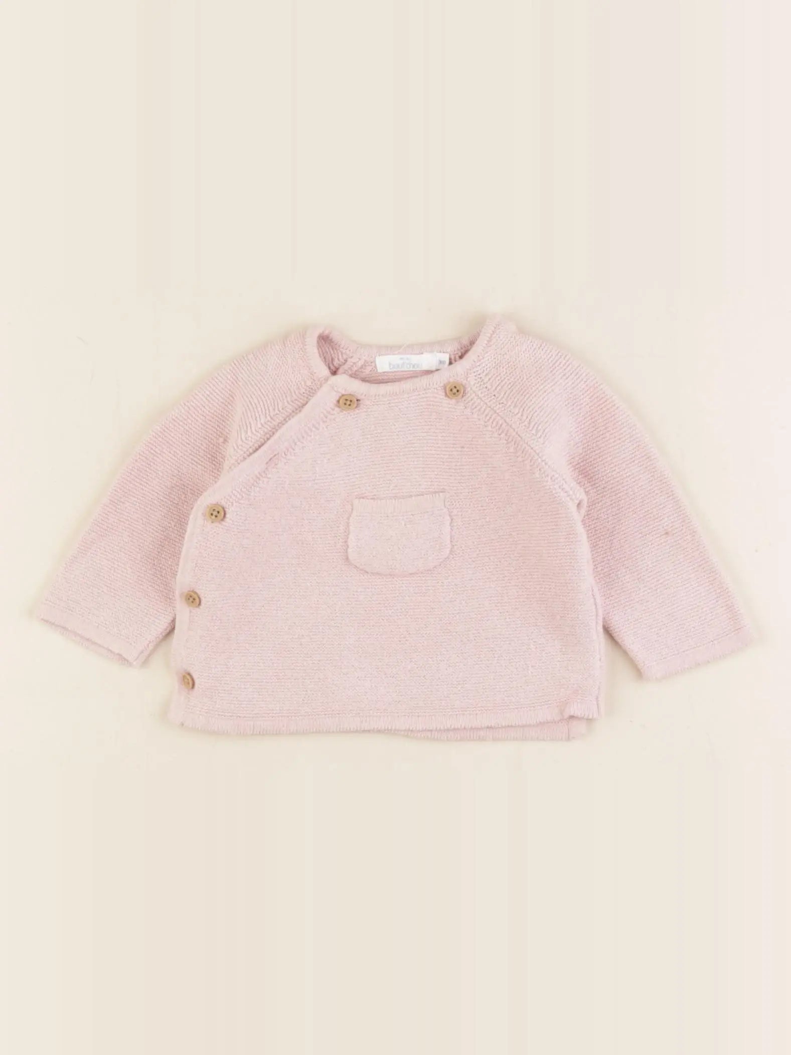 Boutchou - gilet rose - 0 mois