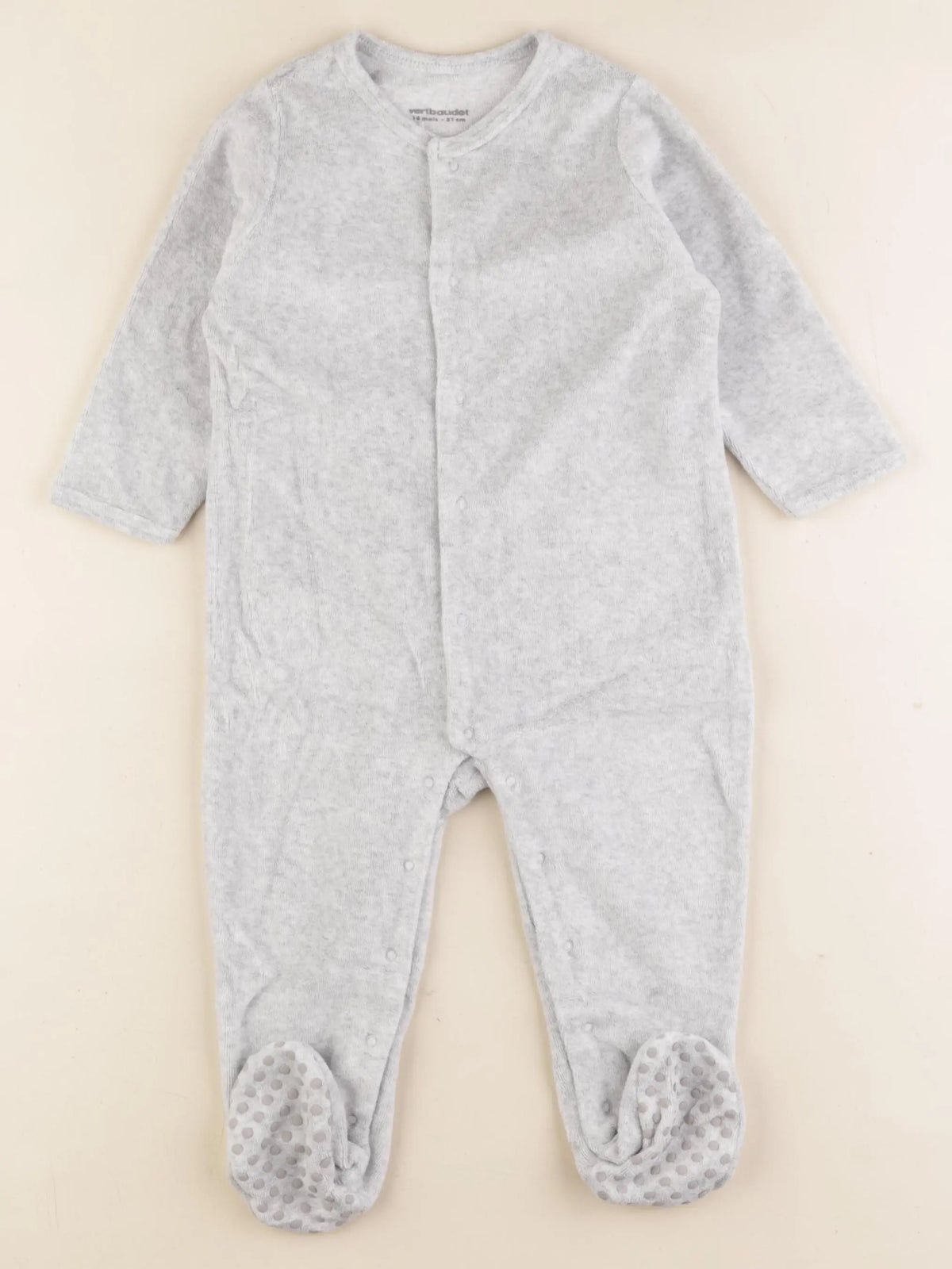Vertbaudet - pyjama velours gris - 18 mois