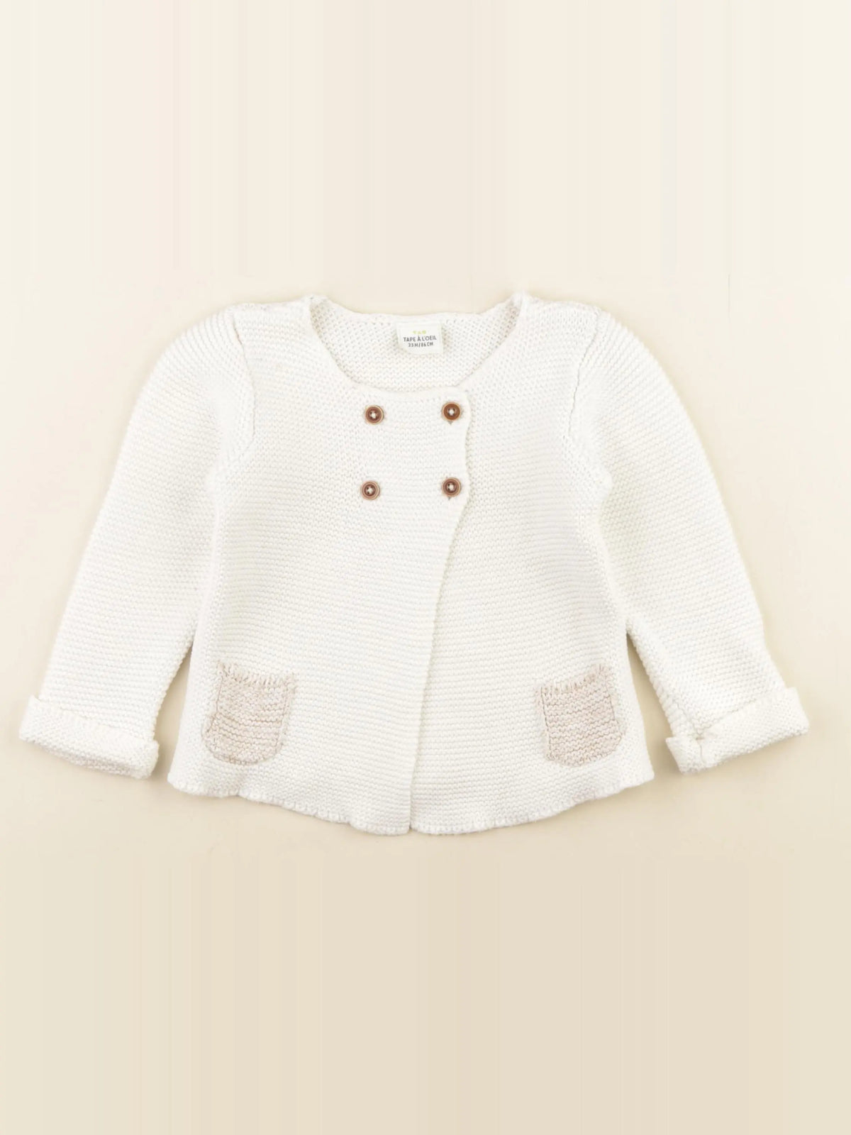 Tape à l'oeil - gilet blanc - 24 mois