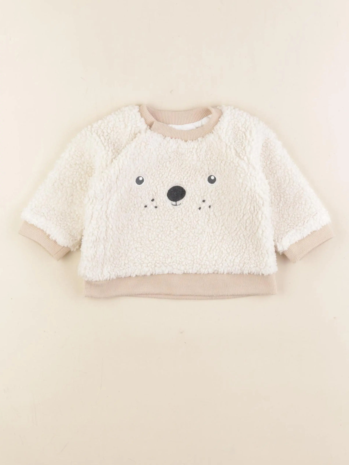 Vertbaudet - sweat beige - 3 mois