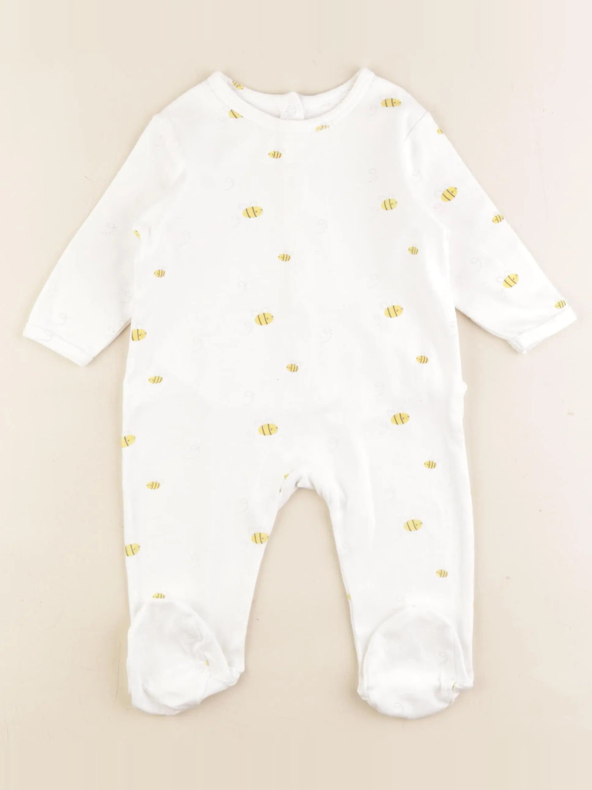 Vertbaudet - pyjama coton blanc - 9 mois