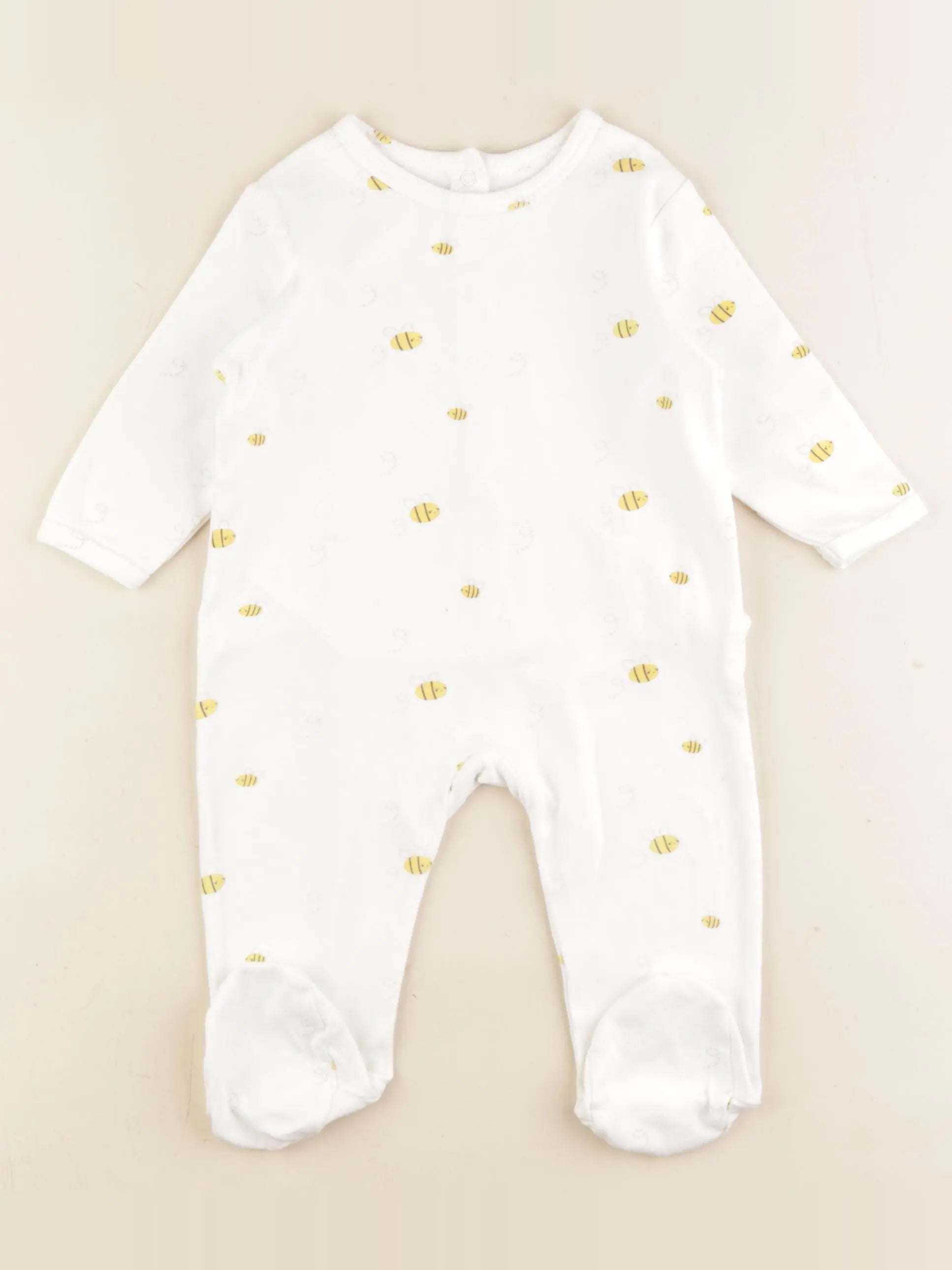 Vertbaudet - pyjama coton blanc - 9 mois