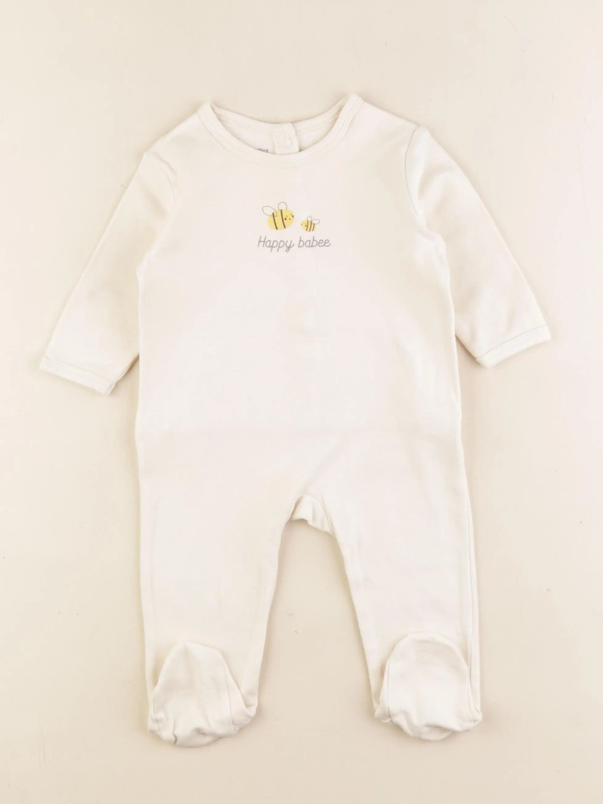 Vertbaudet - pyjama coton blanc - 9 mois